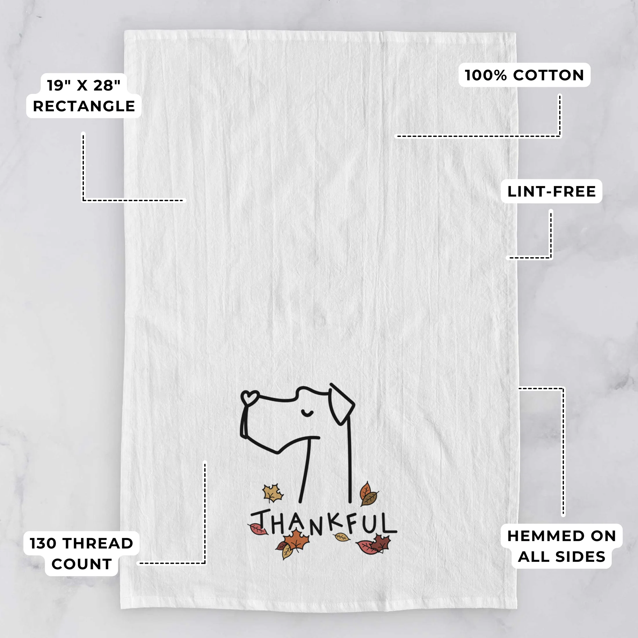 Thankful Great Dane - Tea Towel - Image 3