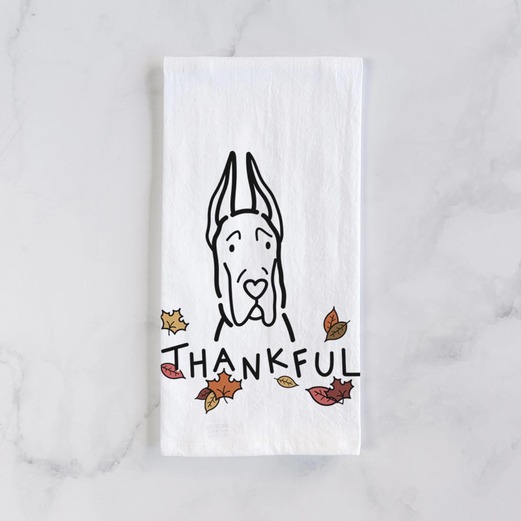 Thankful Great Dane with Cropped Ears - Tea Towel - Image 2
