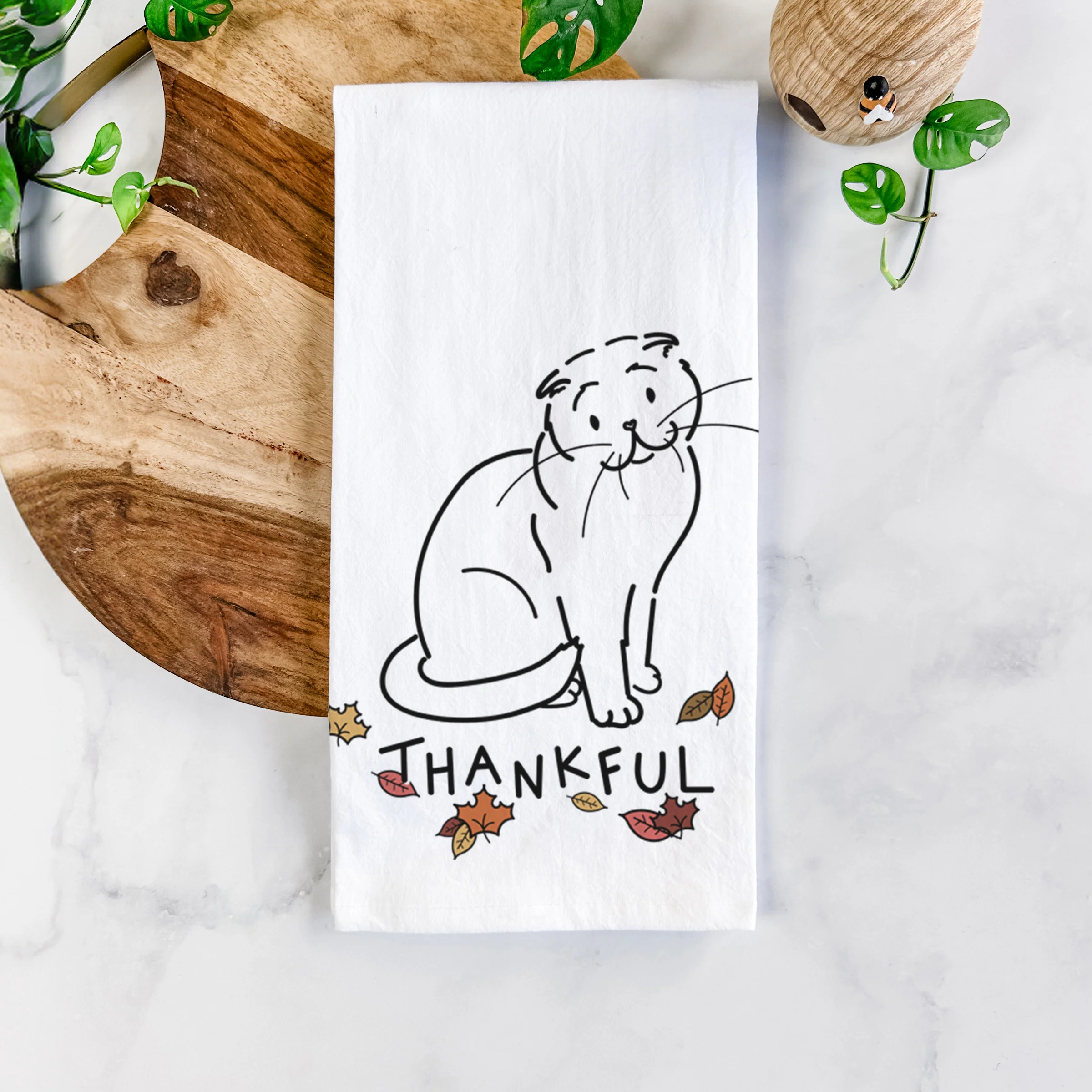 Thankful Scottish Fold Cat - Hank - Tea Towel - Image 5
