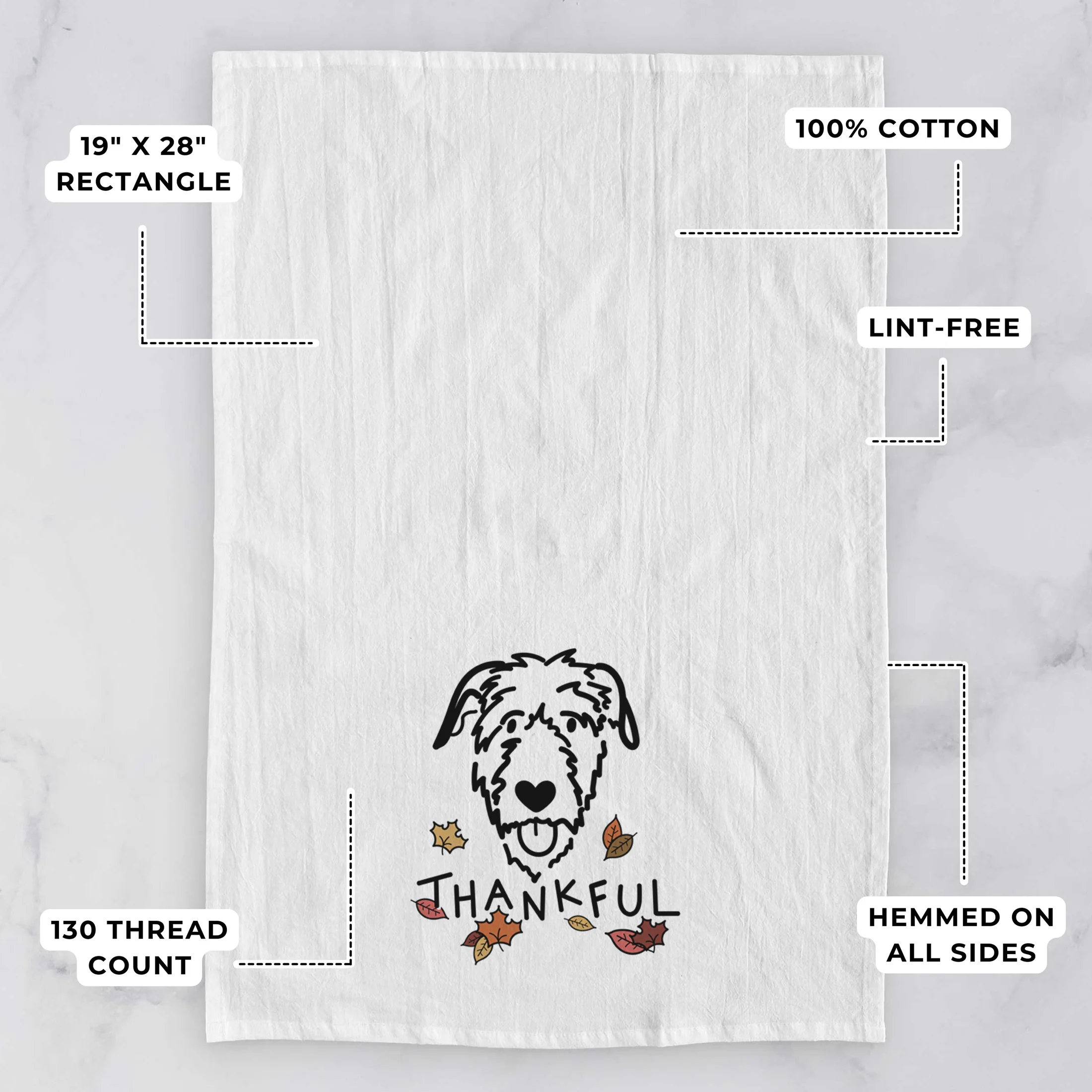 Thankful Irish Wolfhound - Tea Towel - Image 3