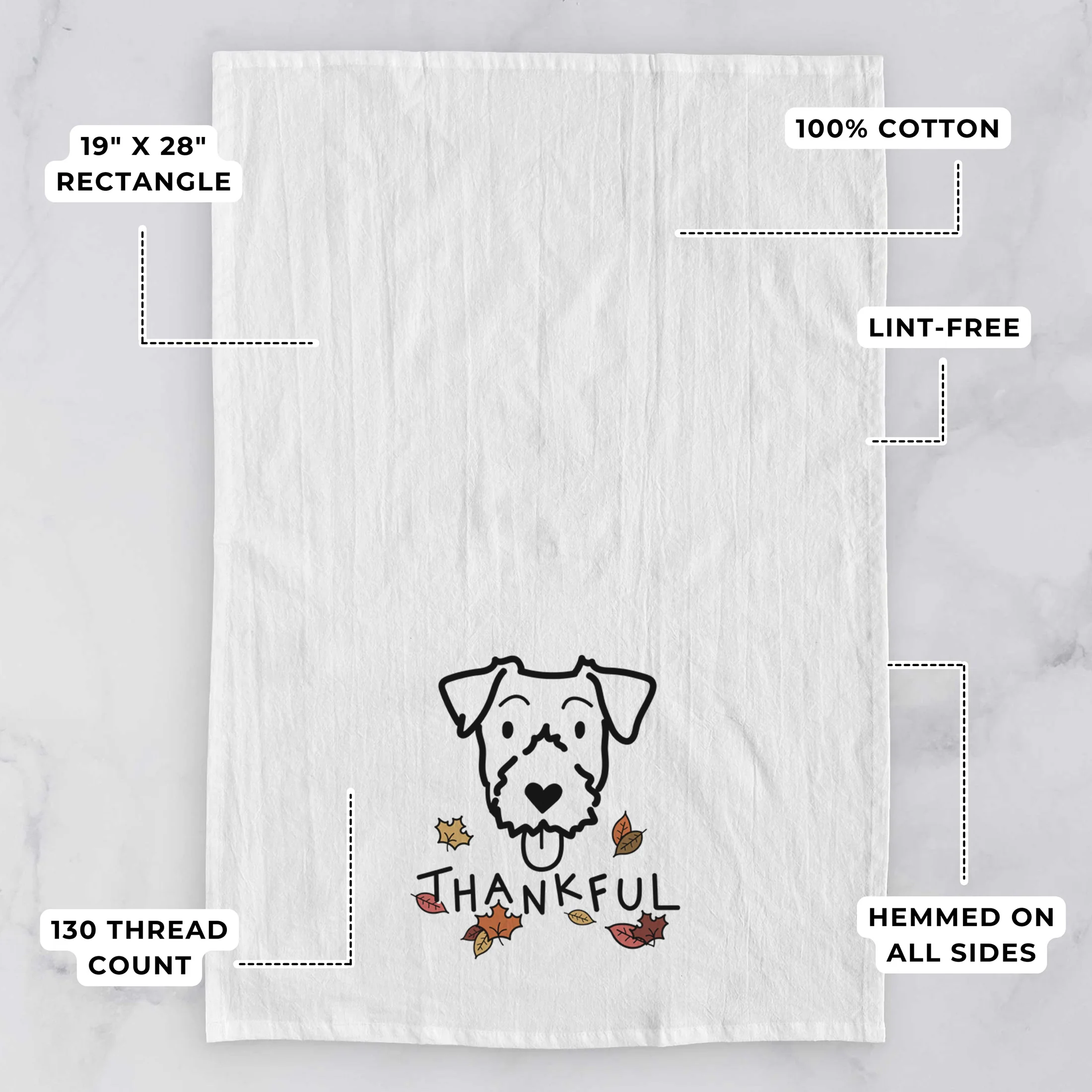 Thankful Jack Russell Terrier - Tea Towel - Image 3