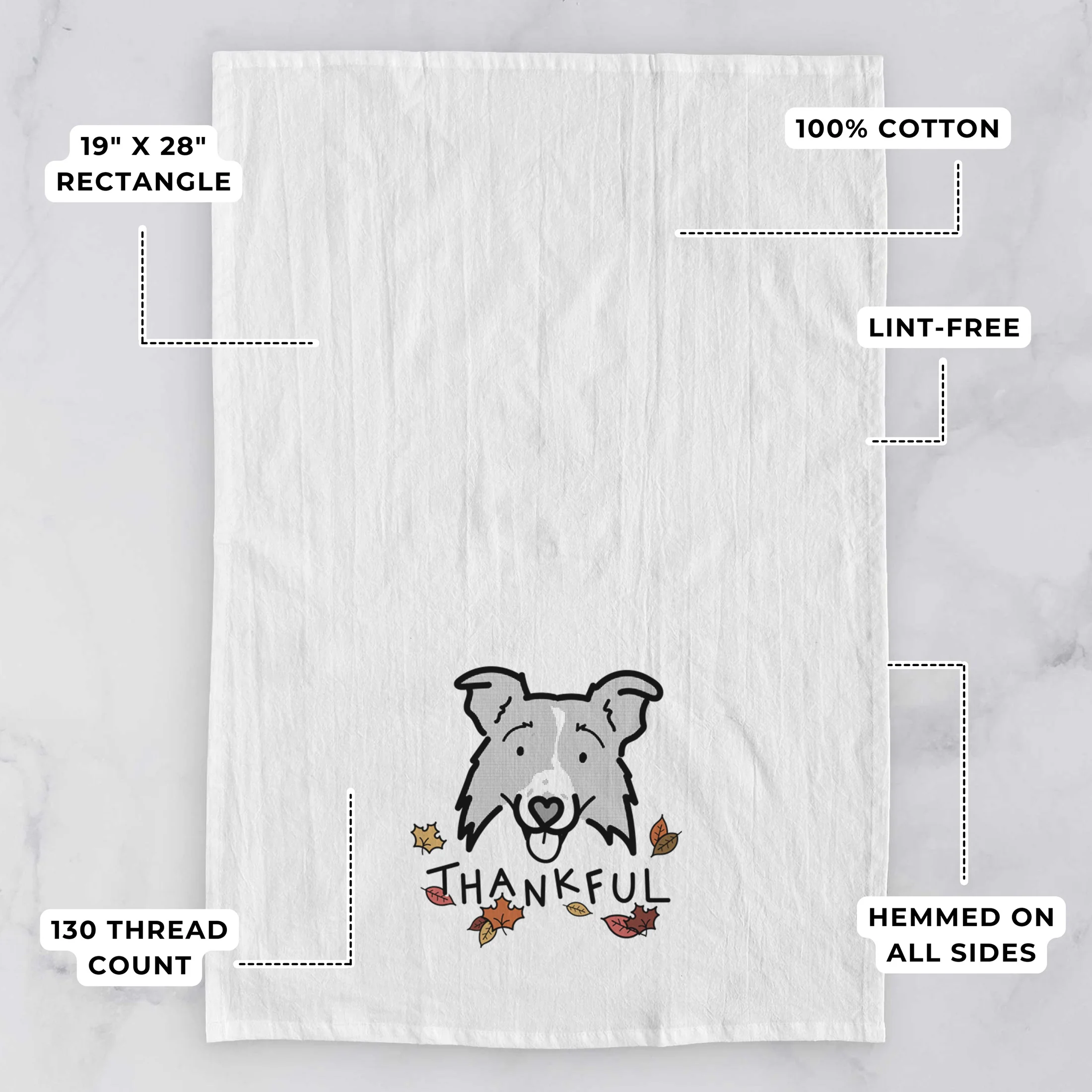 Thankful Border Collie 2.0 - Jam - Tea Towel - Image 3