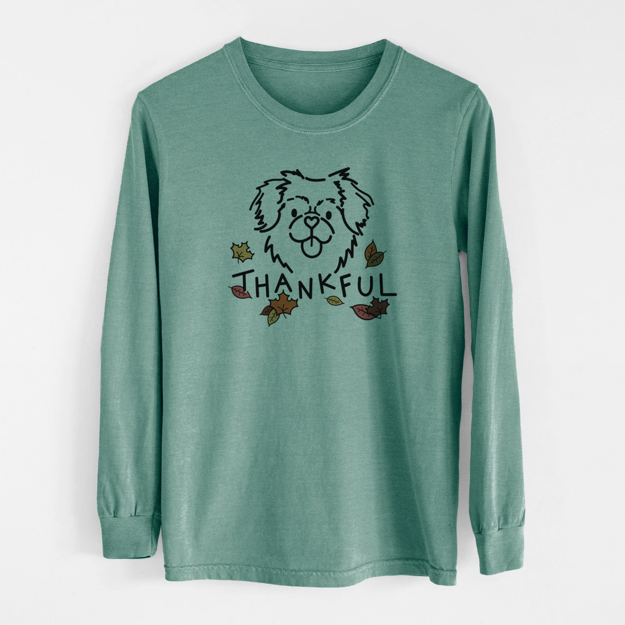 Thankful Tibetan Spaniel - Jiji - Men's Heavyweight 100% Cotton Long Sleeve - Image 13