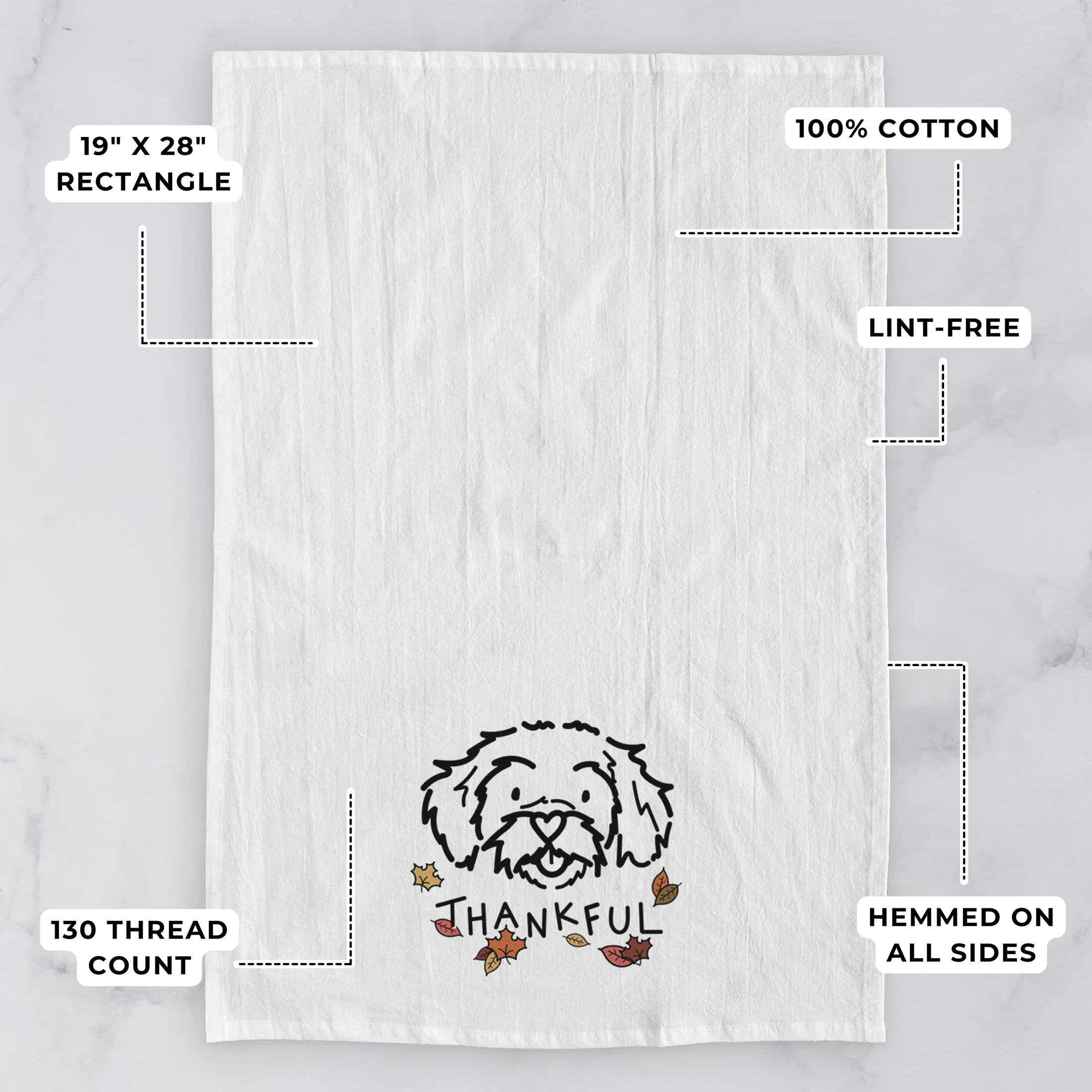 Thankful Peekapoo - Jo Jo - Tea Towel - Image 3