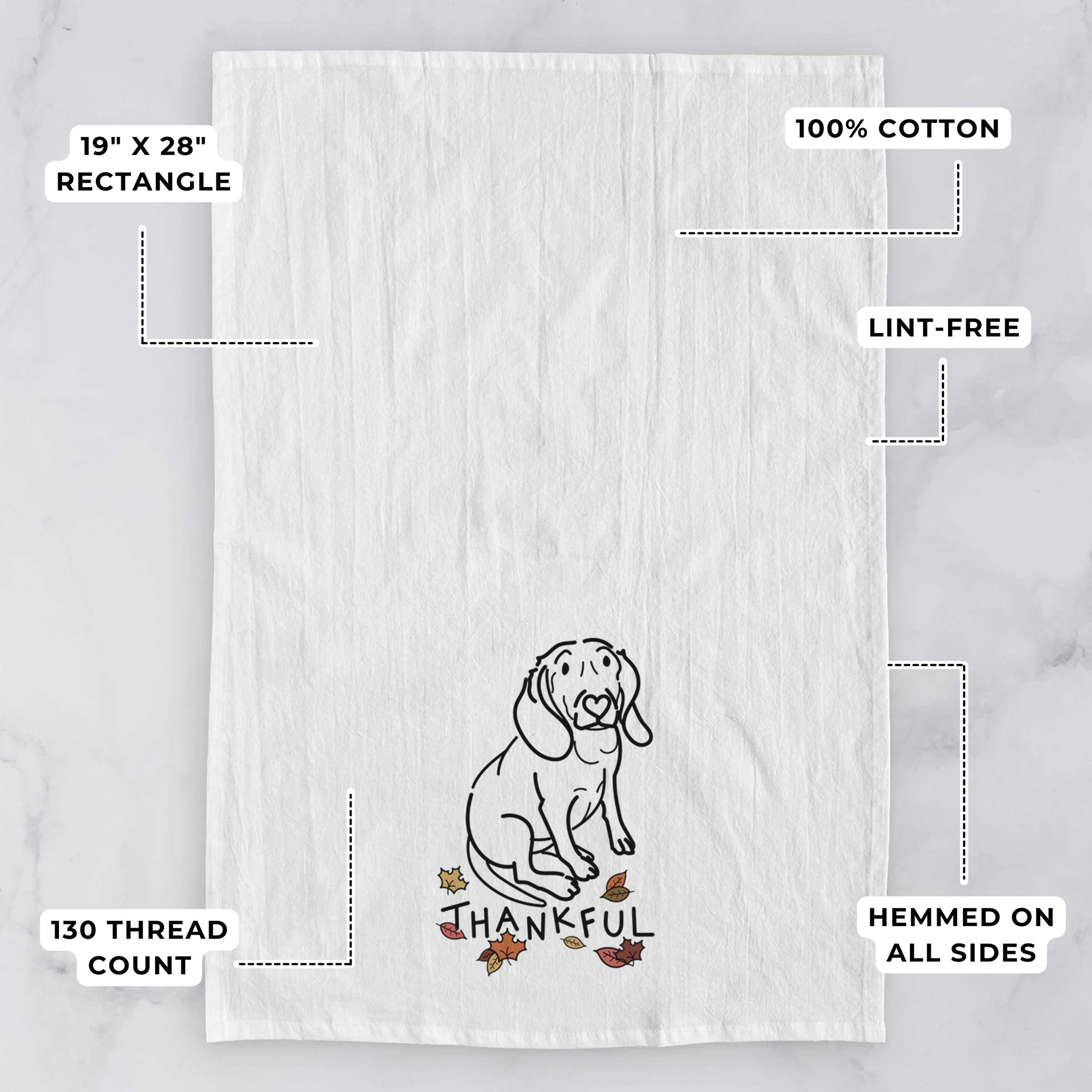 Thankful Beagle - Lilly - Tea Towel - Image 3