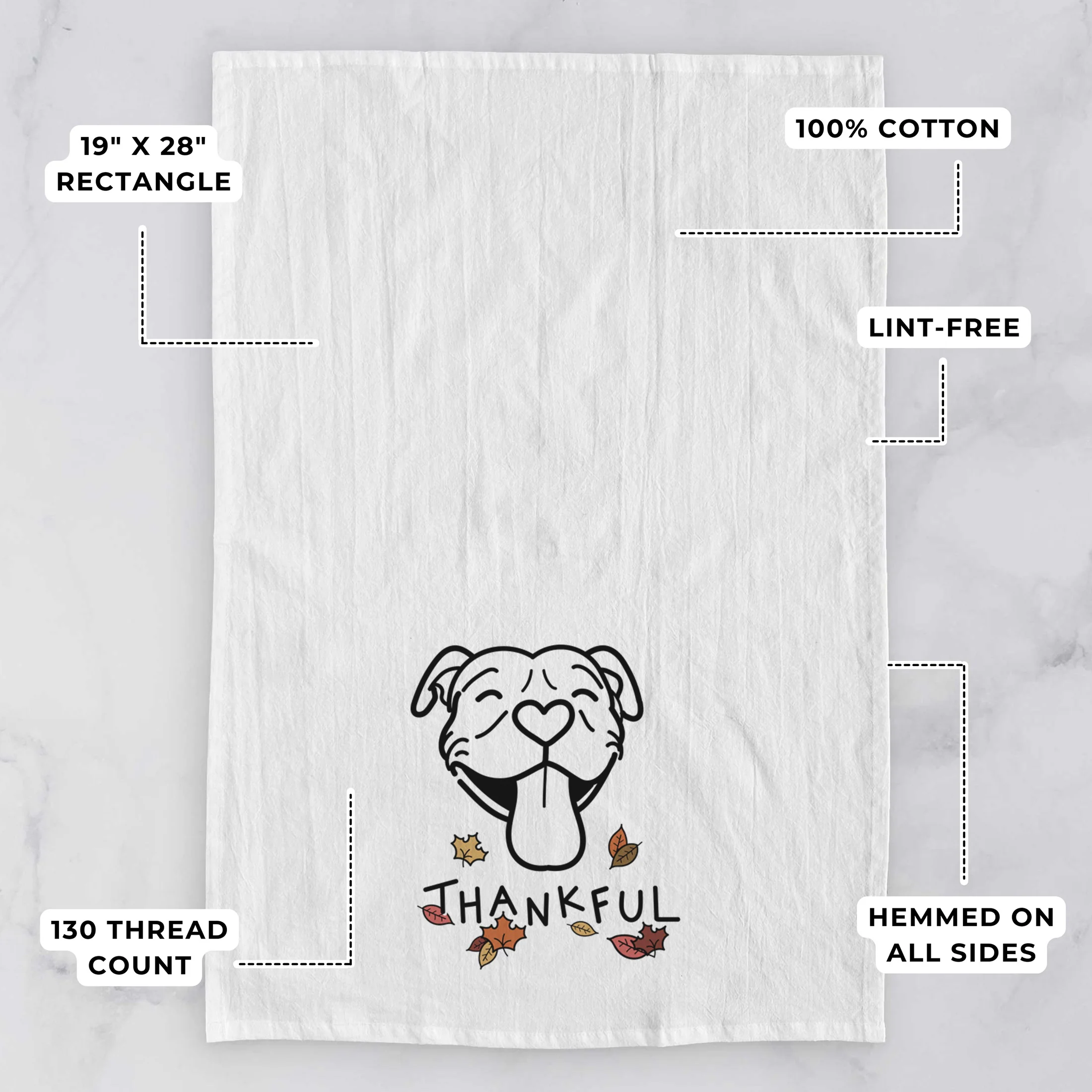 Thankful Pitbull - Louie - Tea Towel - Image 3