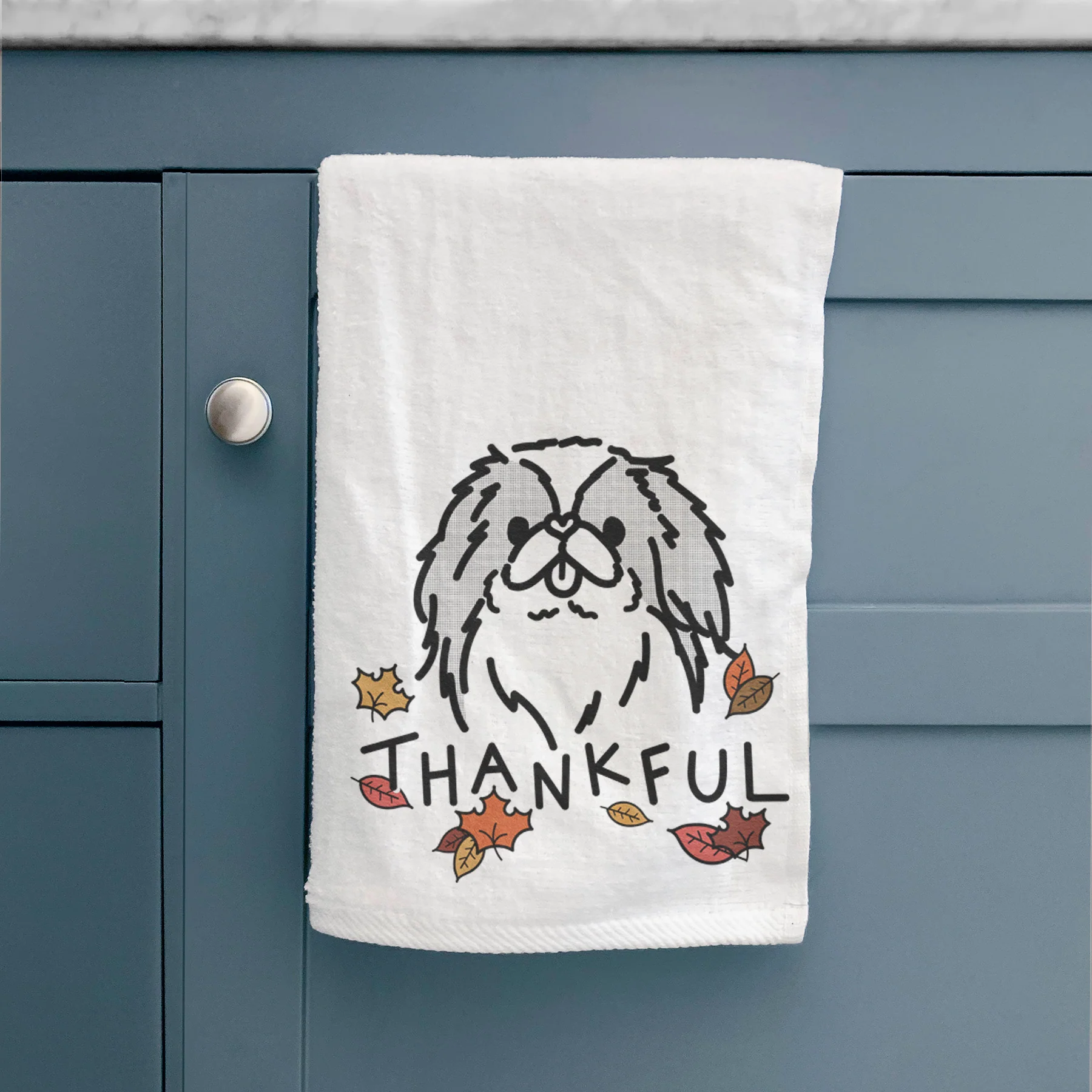 Thankful Japanese Chin - Macha - Decorative Hand Towel - Image 2