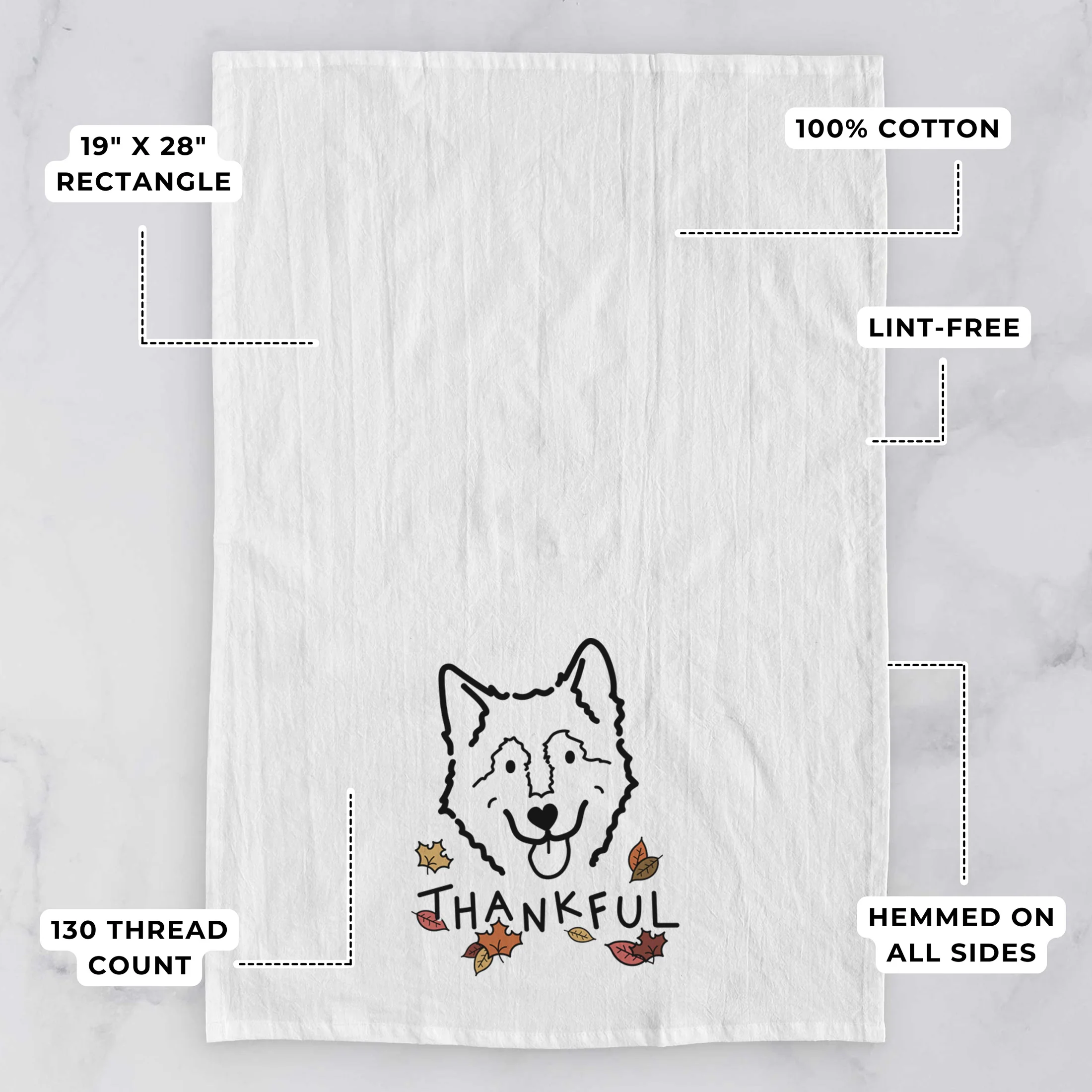 Thankful Alaskan Malamute - Max - Tea Towel - Image 3