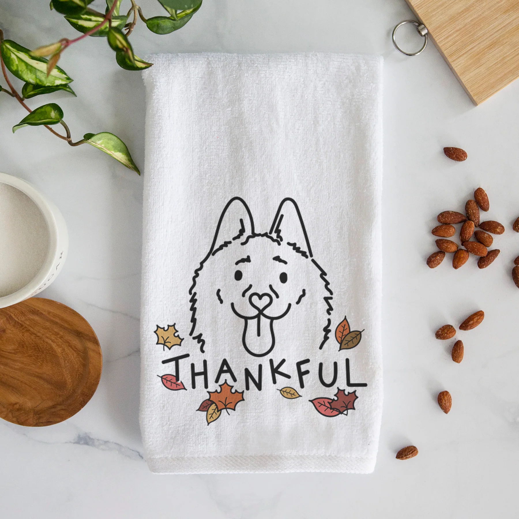 Thankful Schipperke - Meeko - Decorative Hand Towel - Image 3