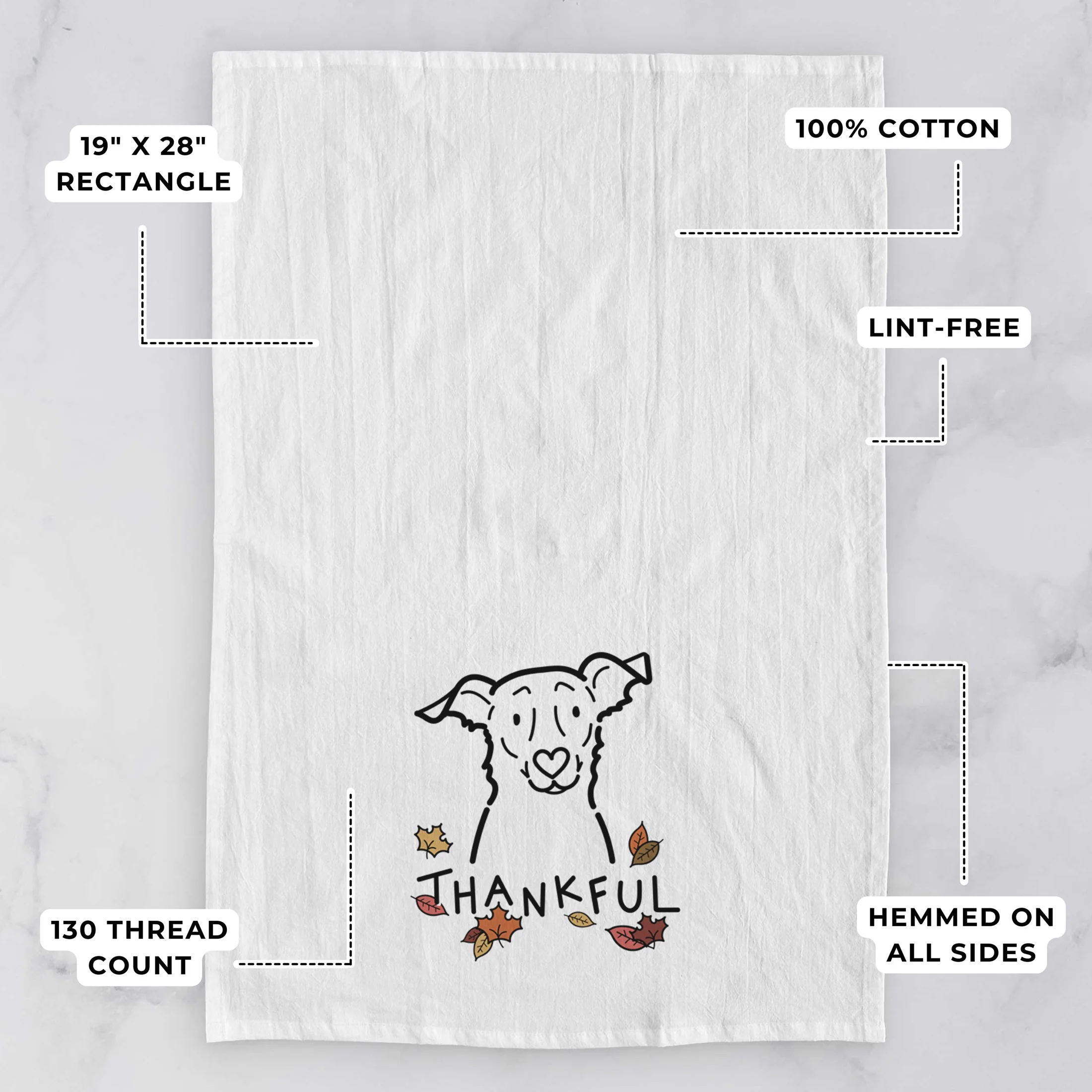 Thankful Border Collie Mix - Millie - Tea Towel - Image 3