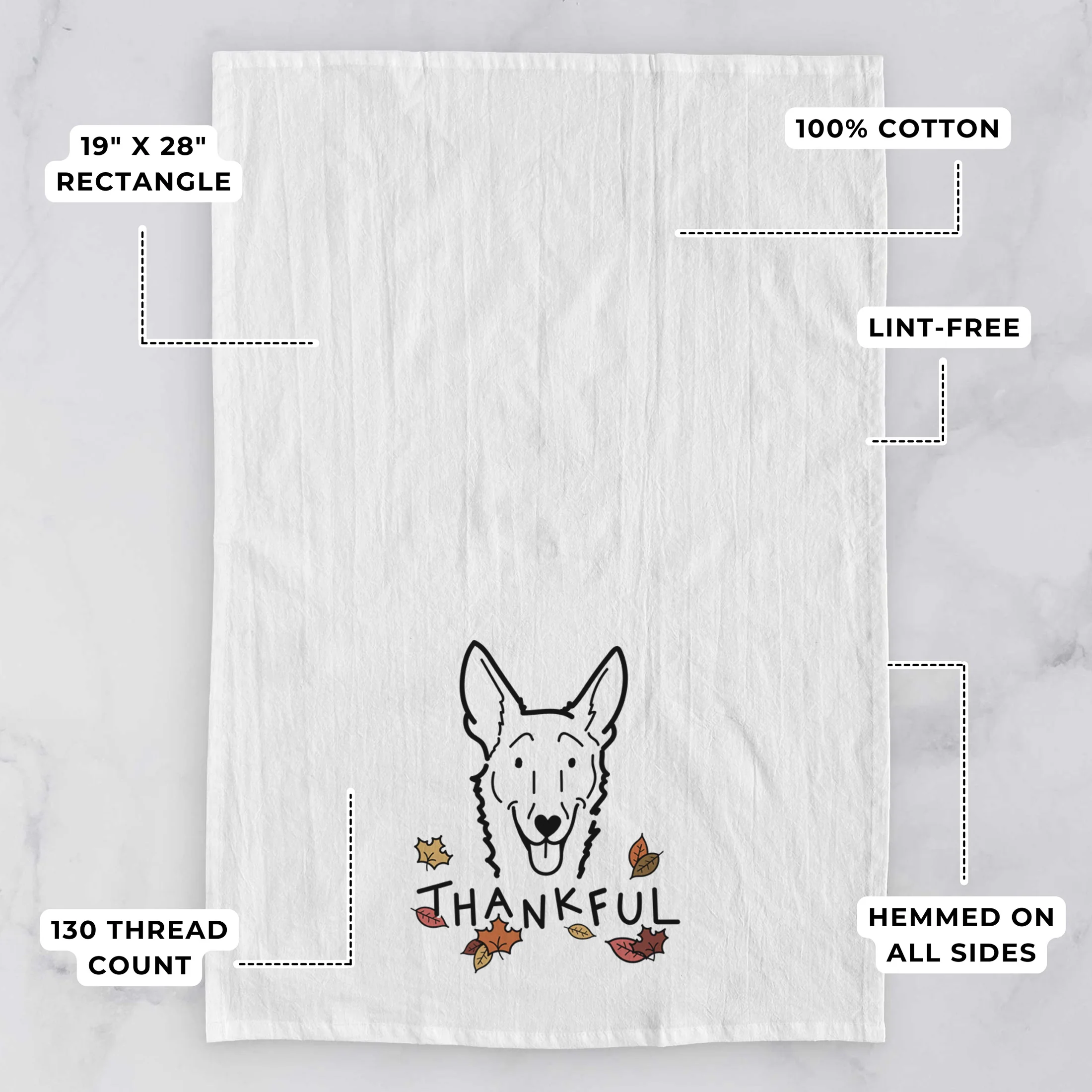 Thankful Carolina Dog - Mochi - Tea Towel - Image 3
