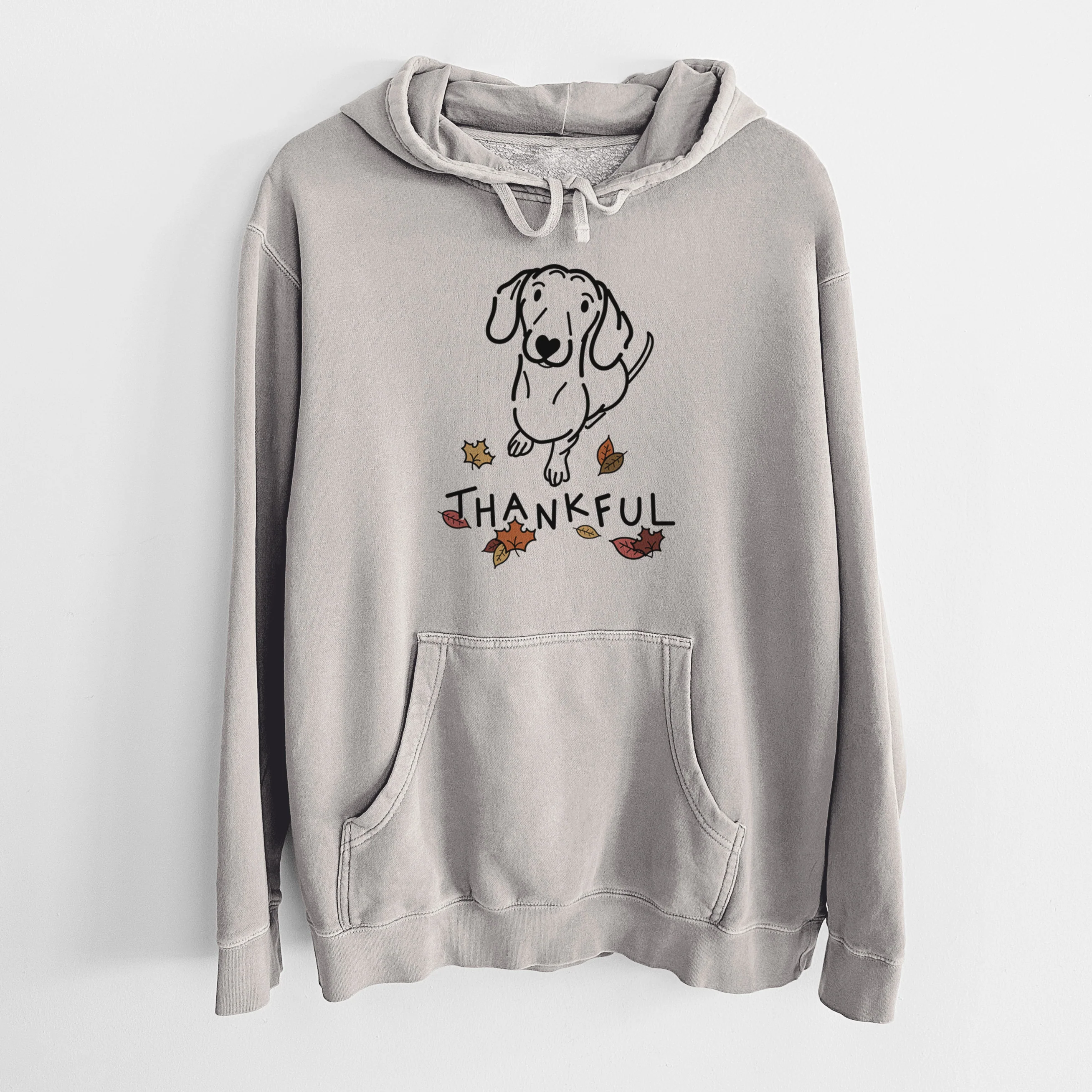 Thankful Dachshund - Moxie - Unisex Pigment Dyed Hoodie - Image 5