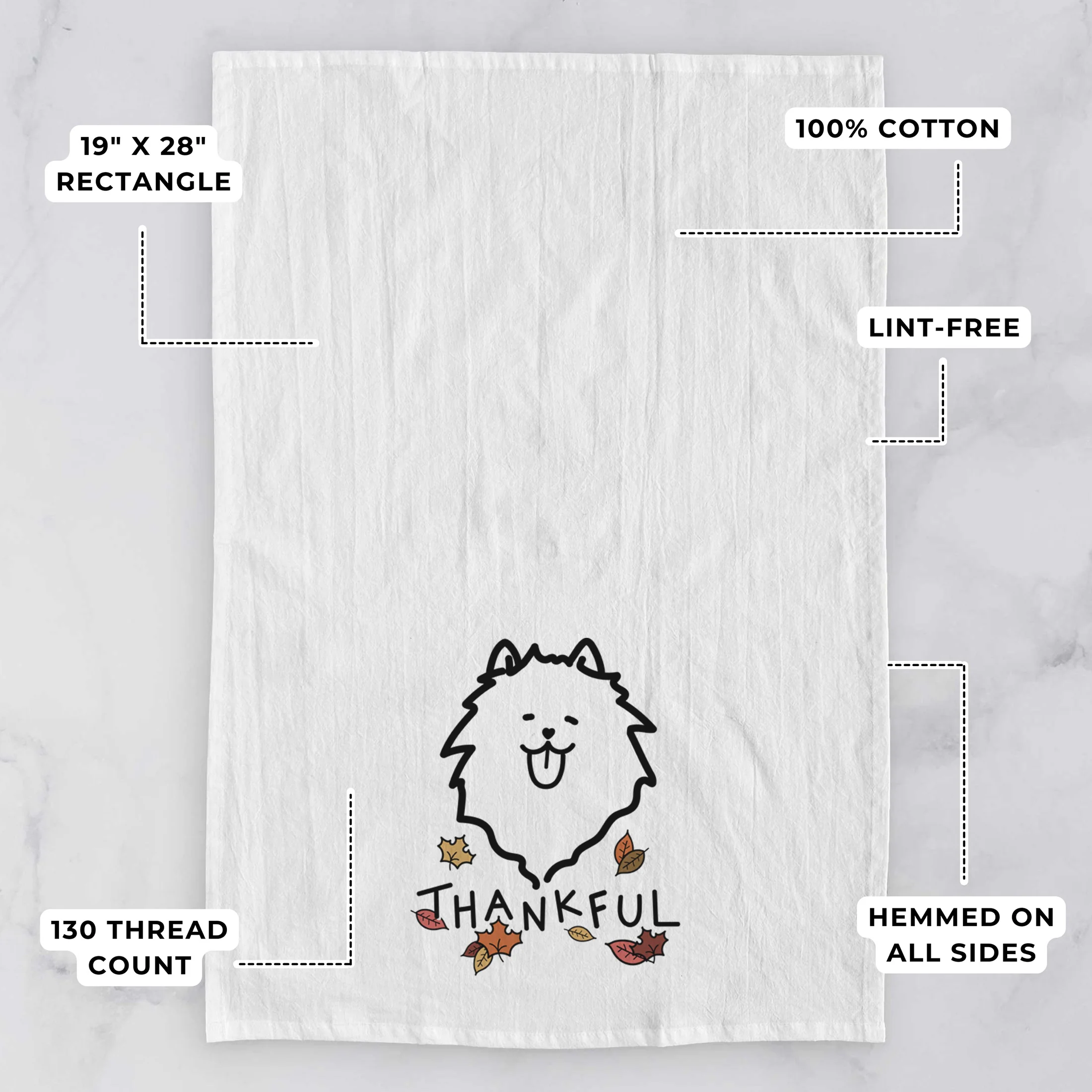 Thankful Pomeranian - Tea Towel - Image 3