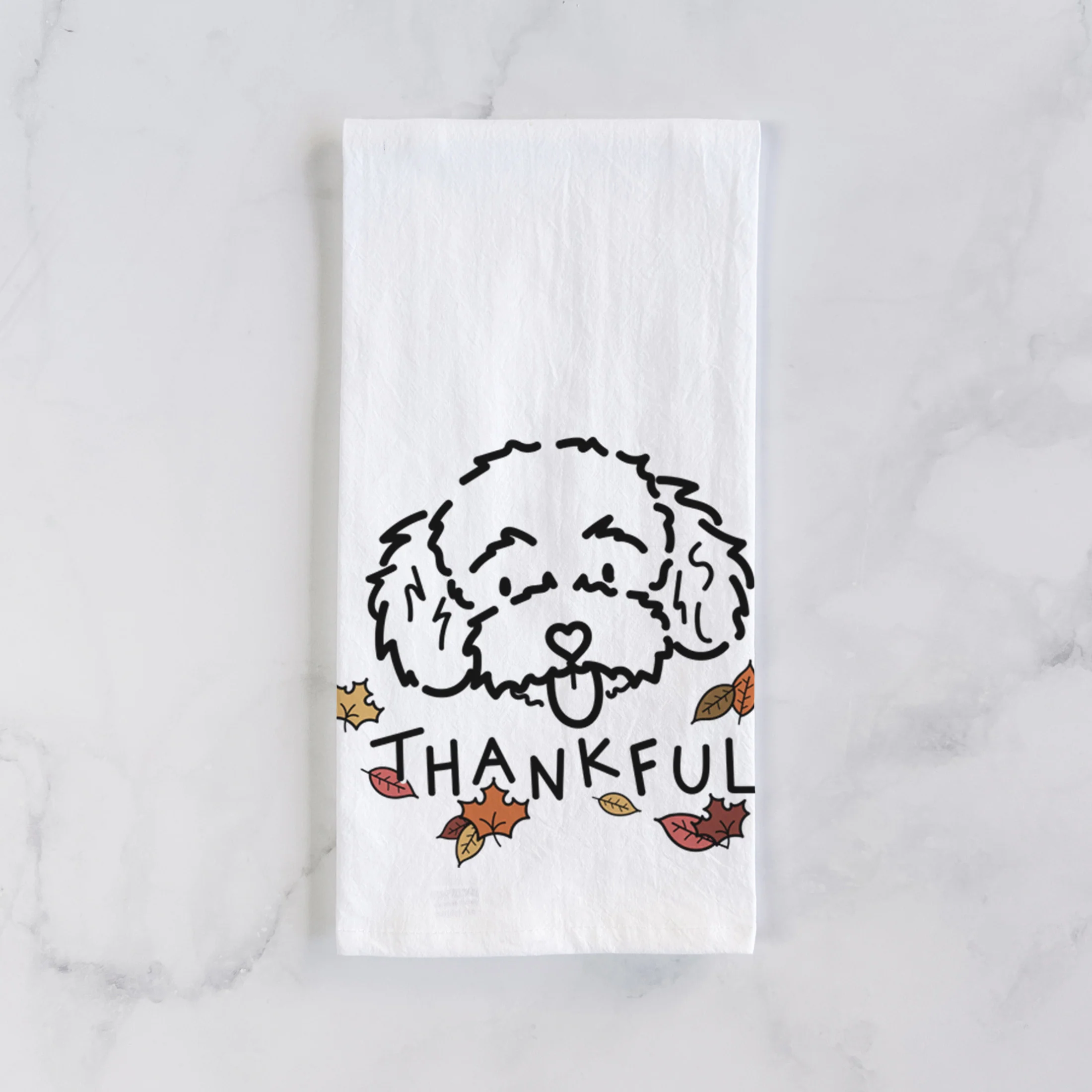 Thankful Toy Poodle - Ricci - Tea Towel - Image 2