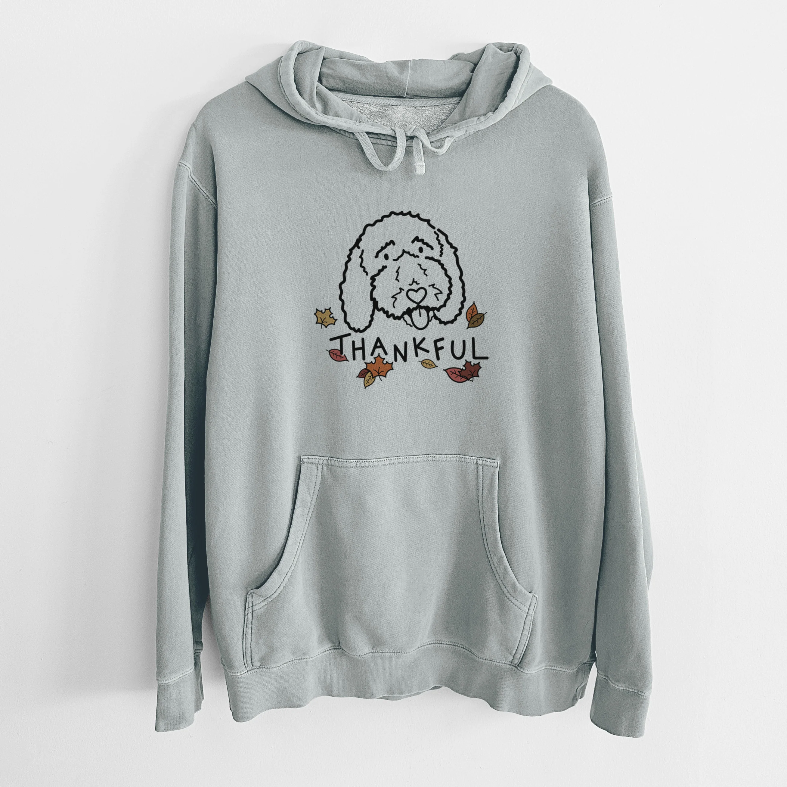 Thankful Bernedoodle - Ruby - Unisex Pigment Dyed Hoodie - Image 8