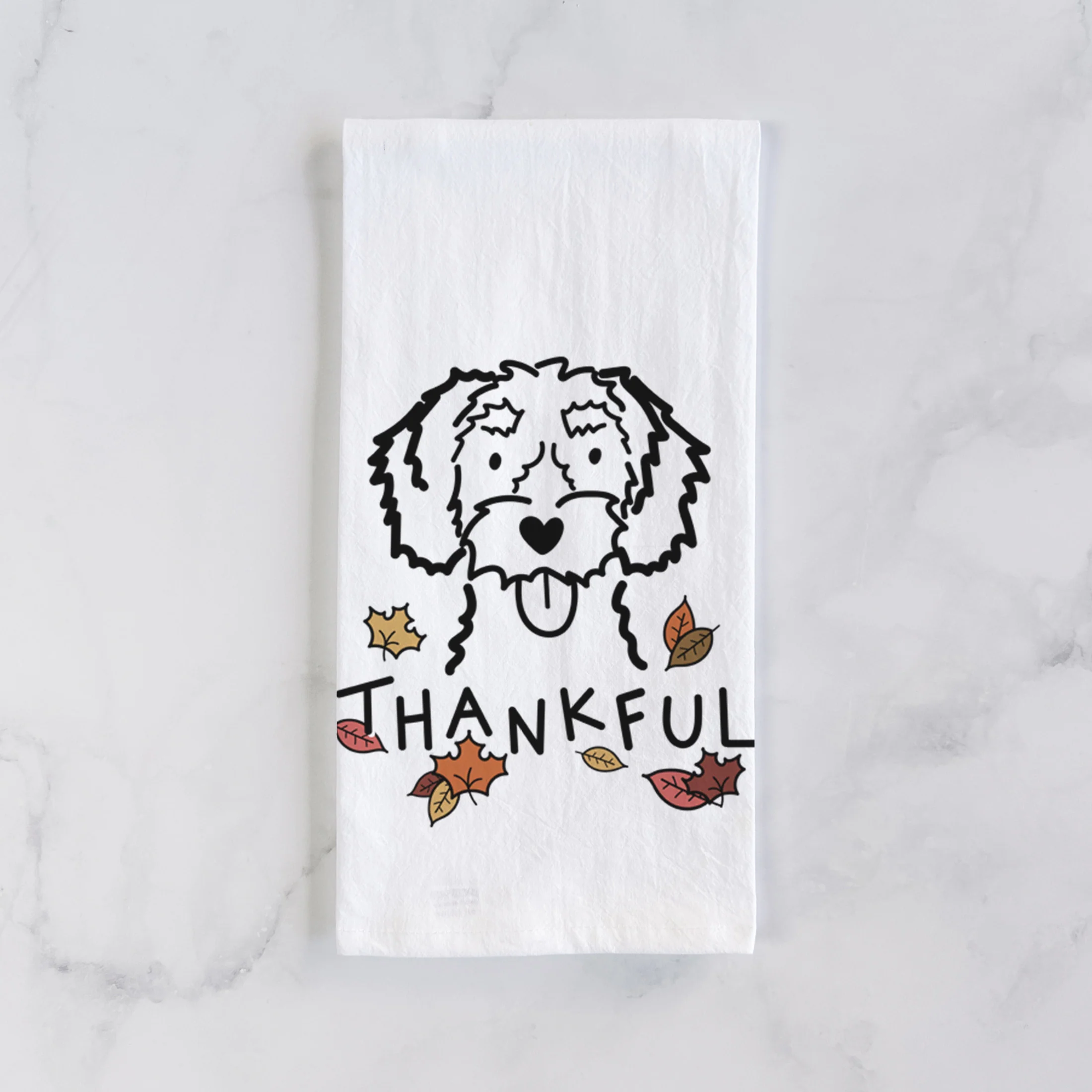 Thankful White Schnoodle - Tea Towel - Image 2