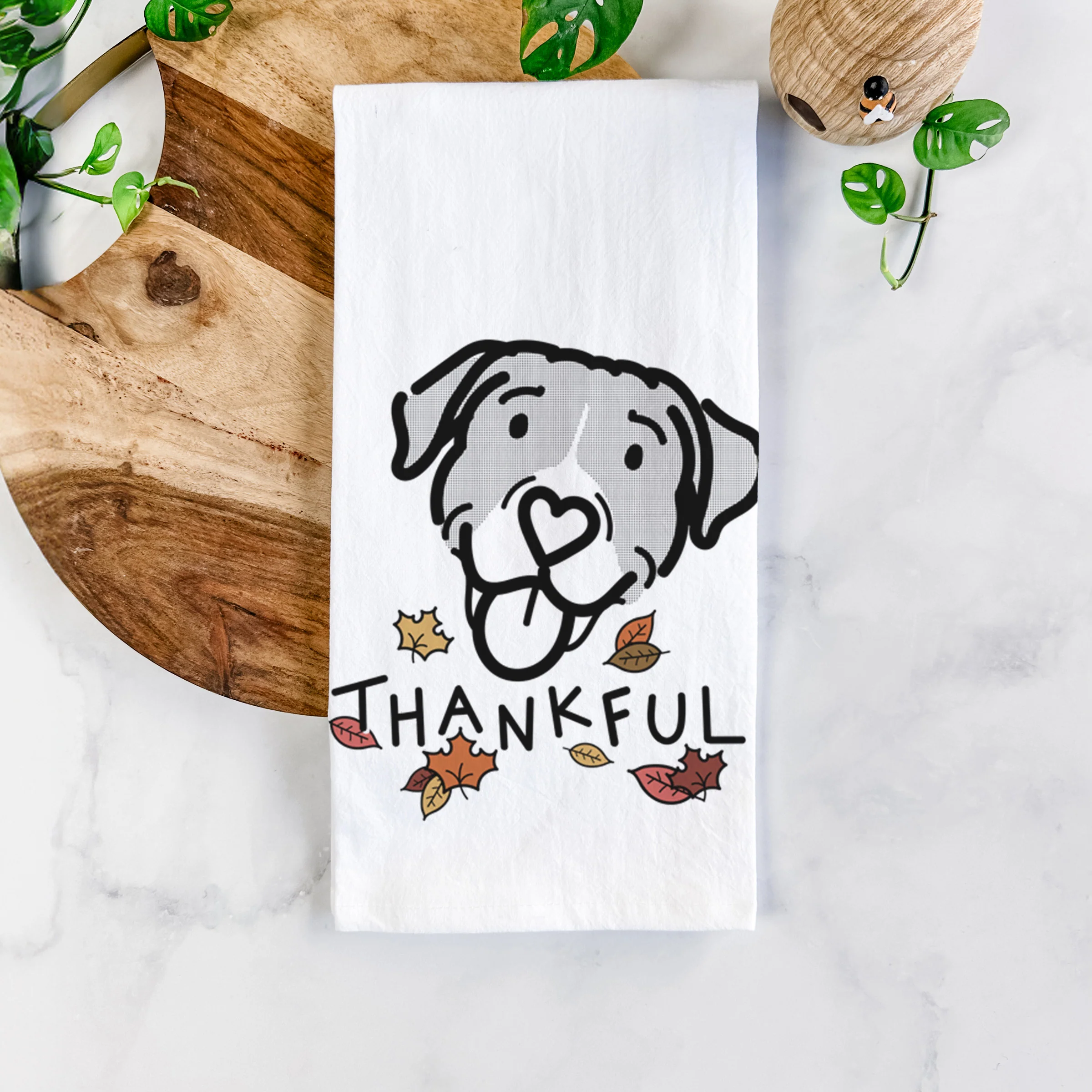 Thankful Pitbull Mix - Shadow - Tea Towel - Image 5