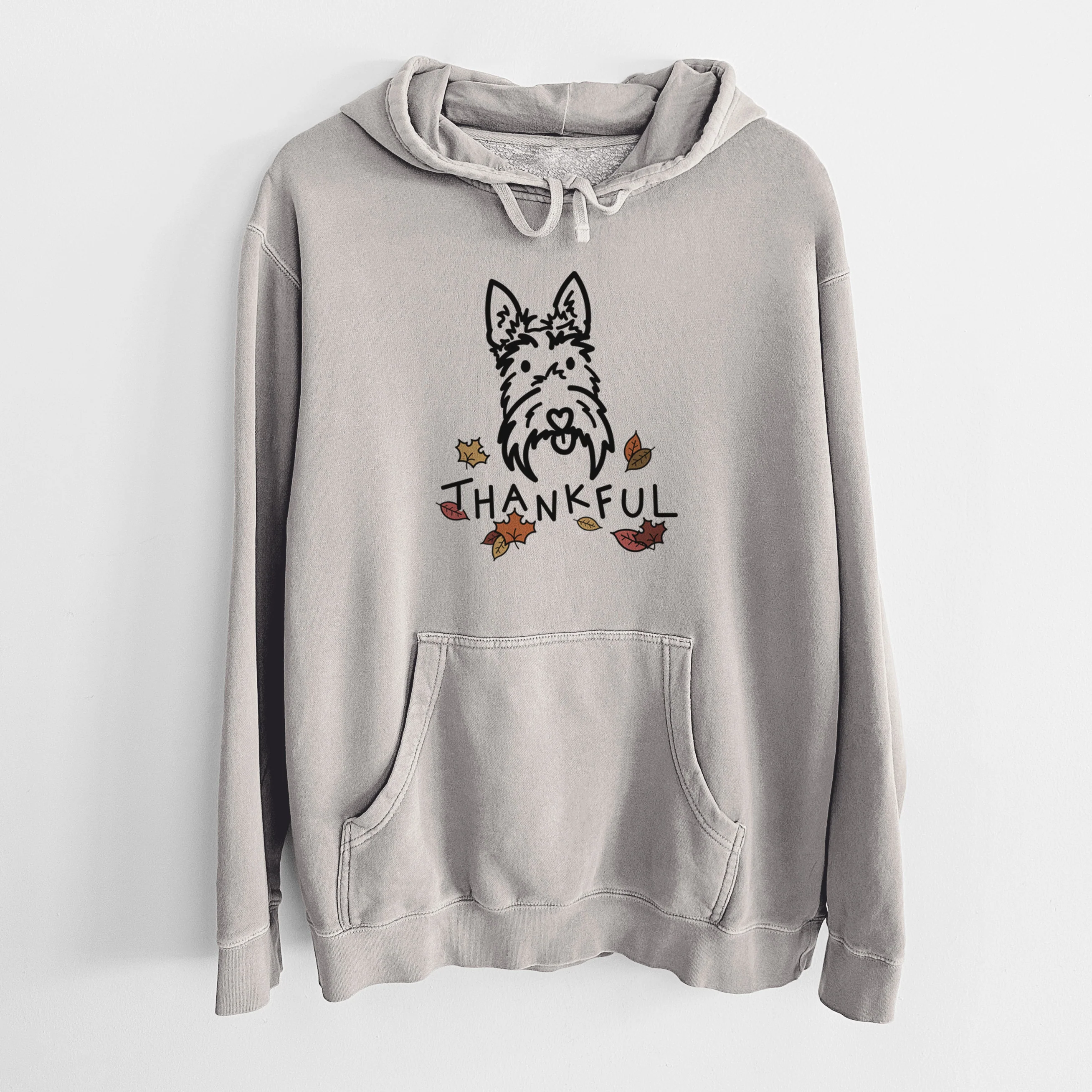 Thankful Scottish Terrier - Thistle - Unisex Pigment Dyed Hoodie - Image 5