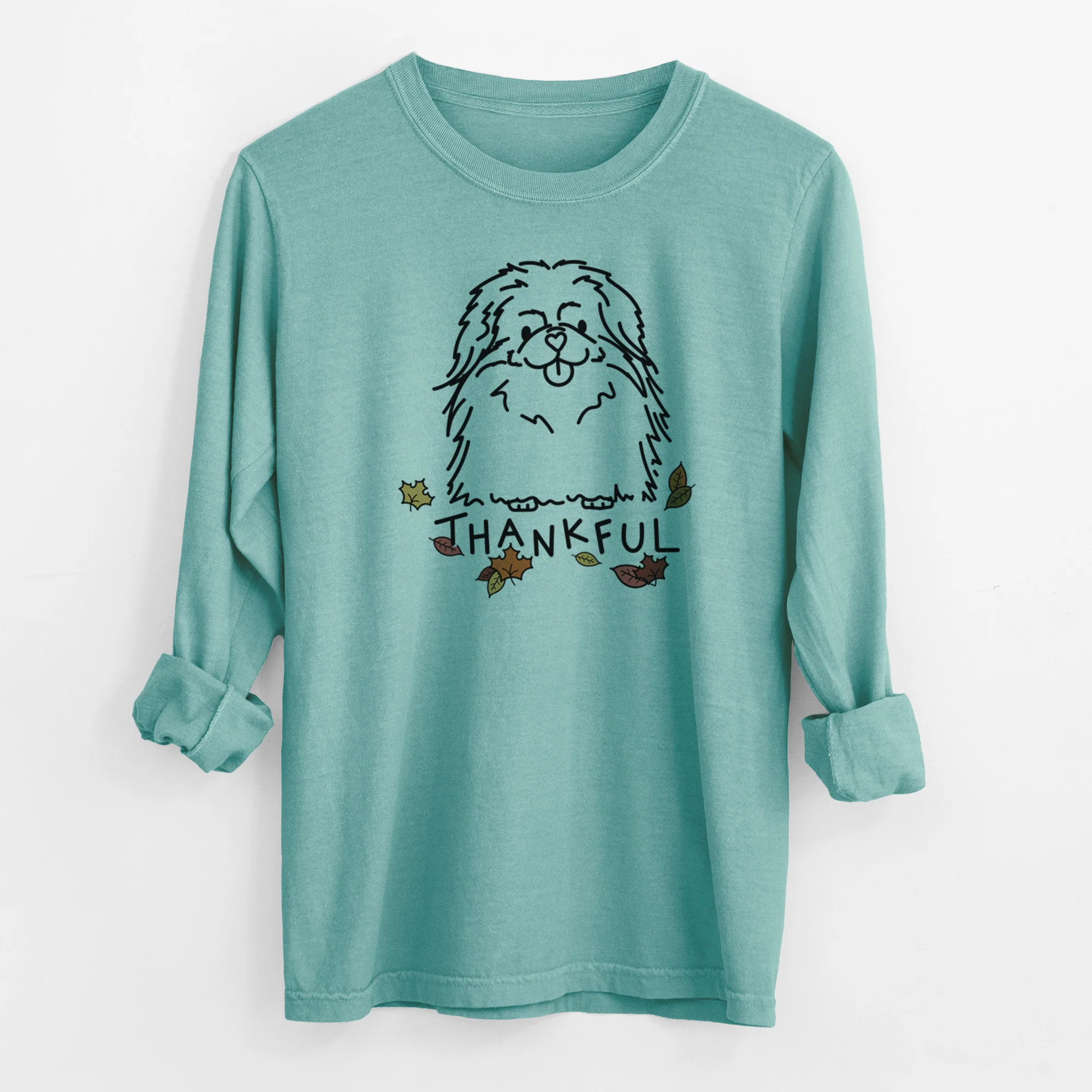Thankful Pekingese - Viv - Men's Heavyweight 100% Cotton Long Sleeve - Image 9