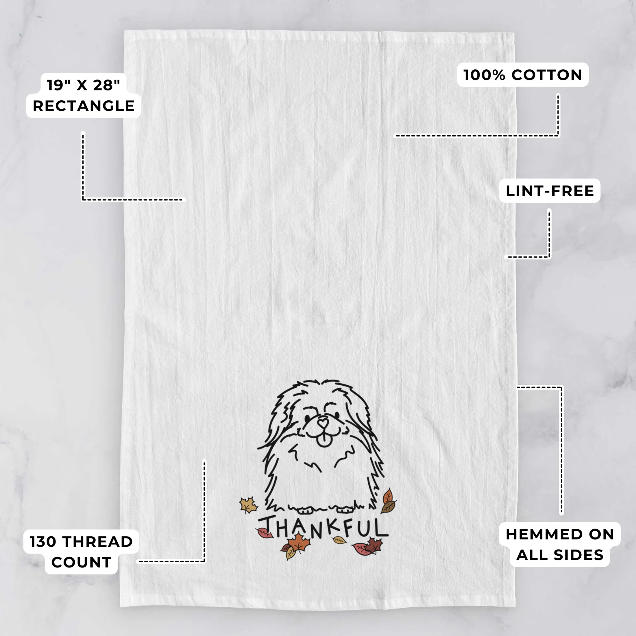 Thankful Pekingese - Viv - Tea Towel - Image 3