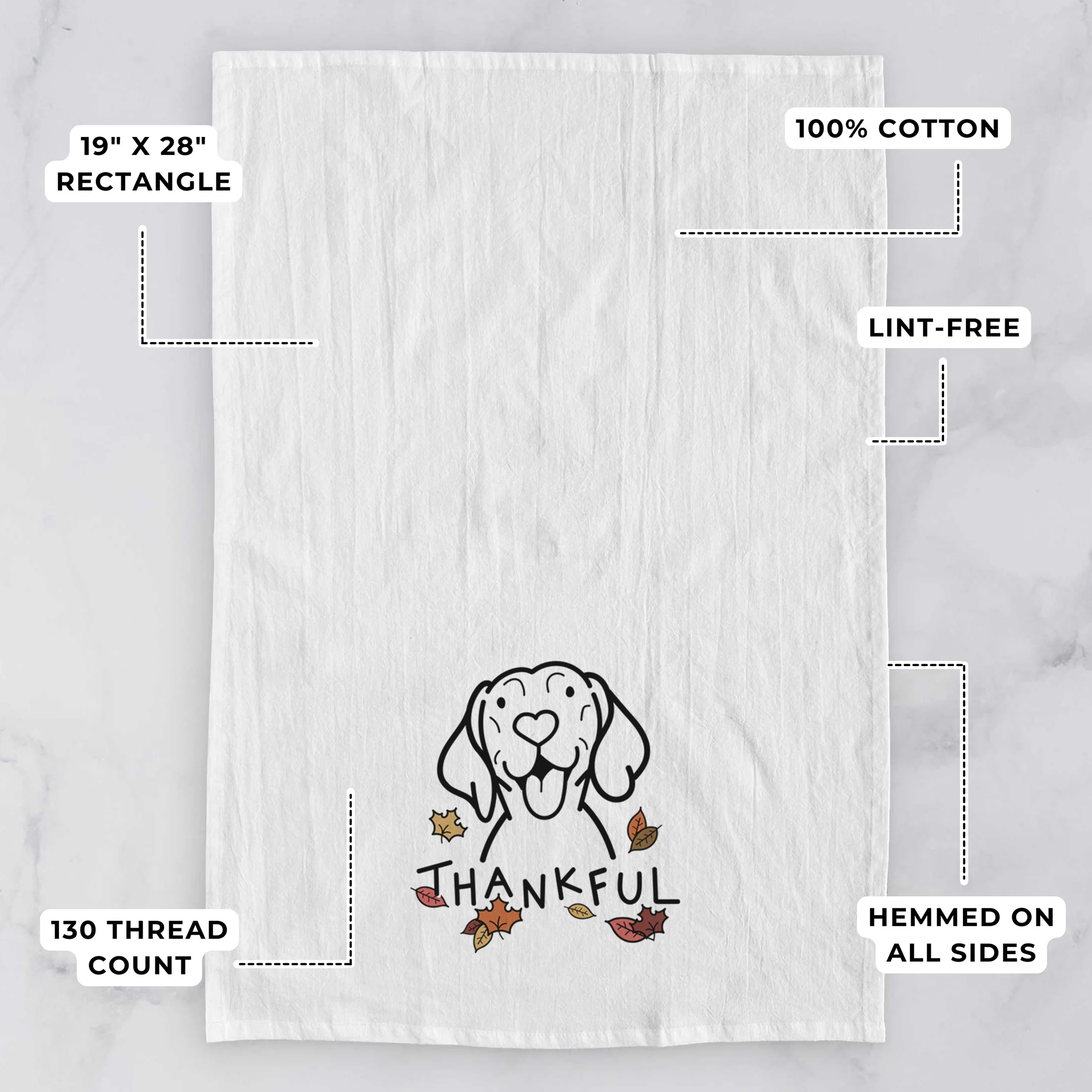 Thankful Vizsla - Tea Towel - Image 3