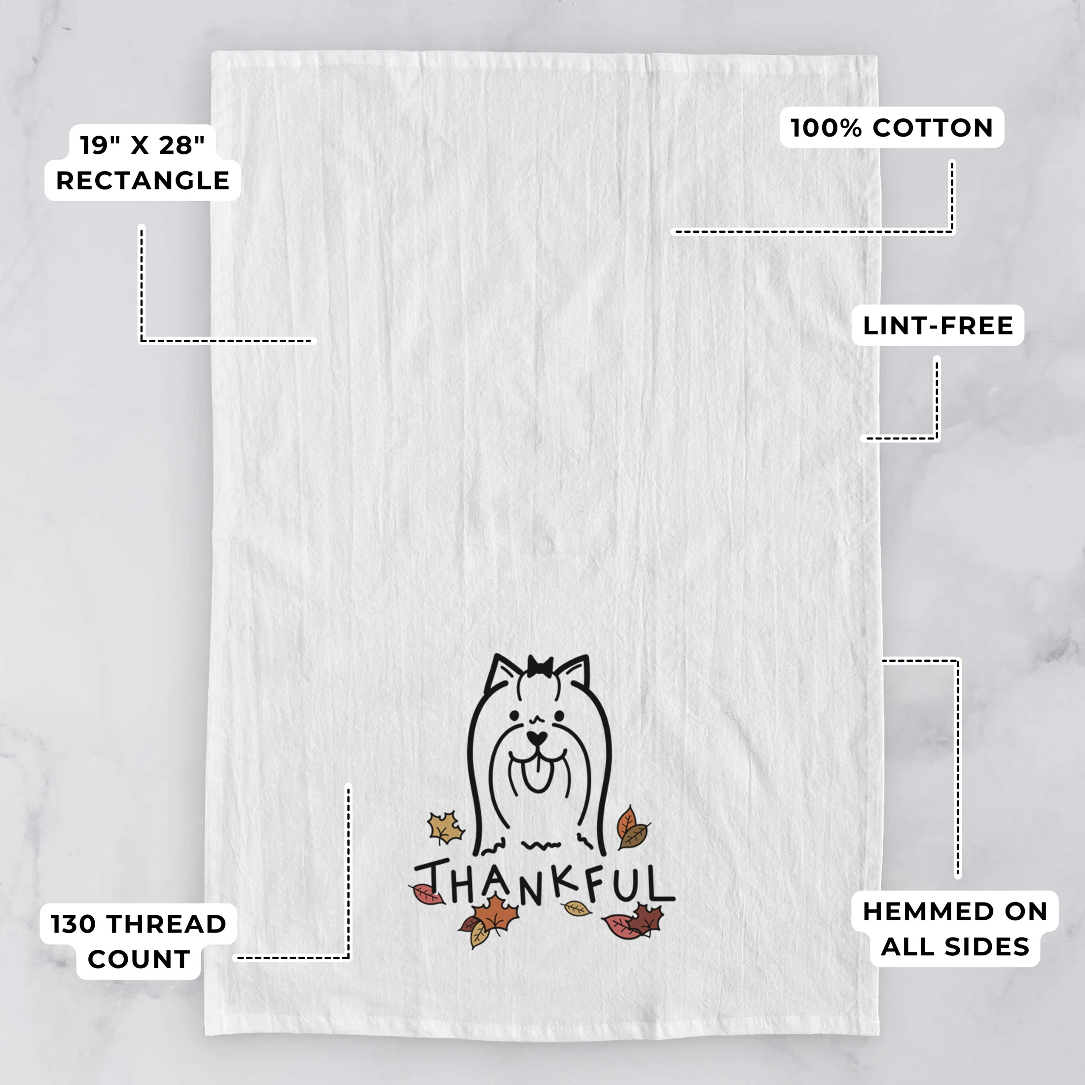 Thankful Yorkshire Terrier - Tea Towel - Image 3