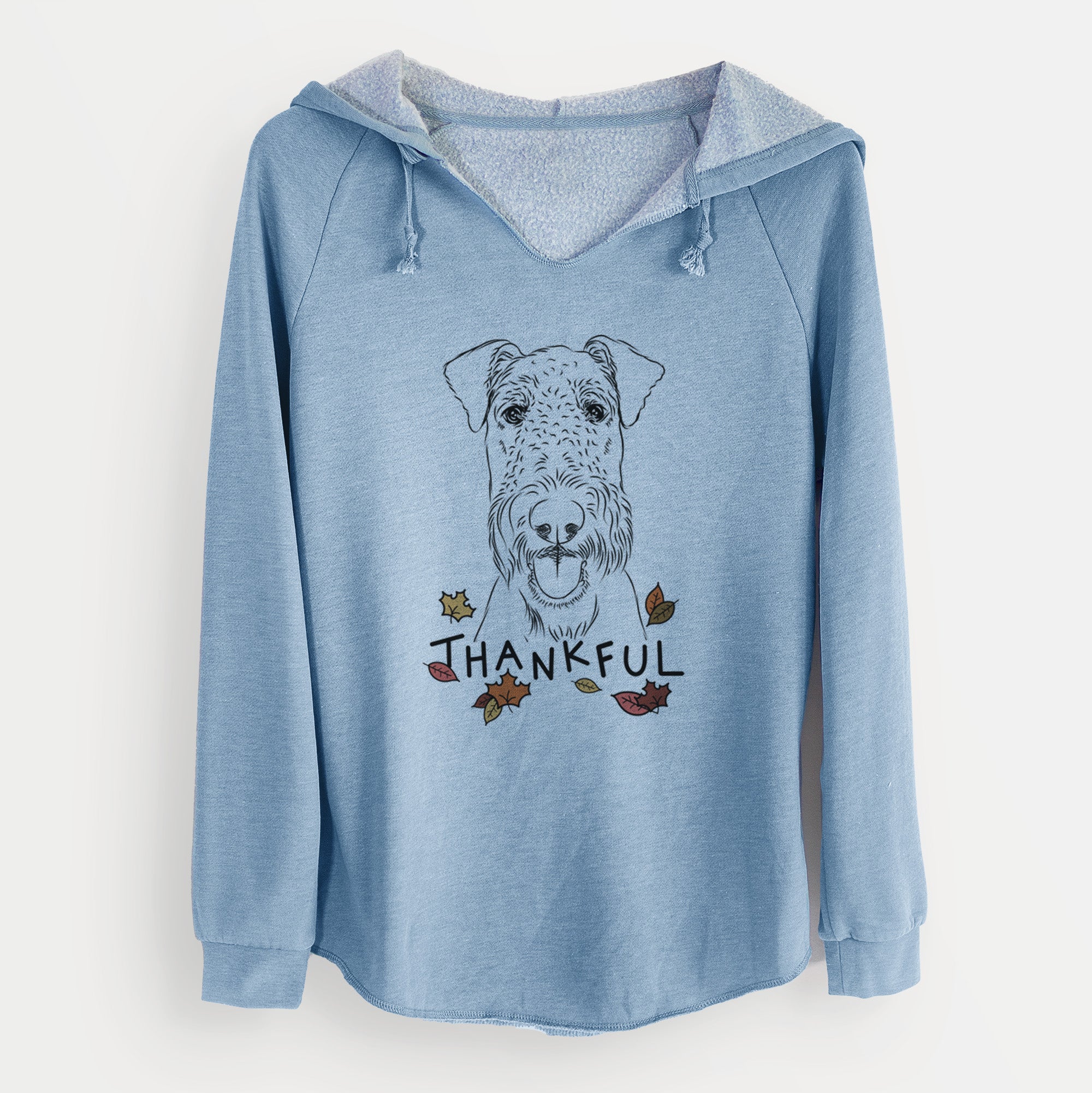 Thankful Andy the Airedale Terrier - Cali Wave Hooded Sweatshirt - Image 9