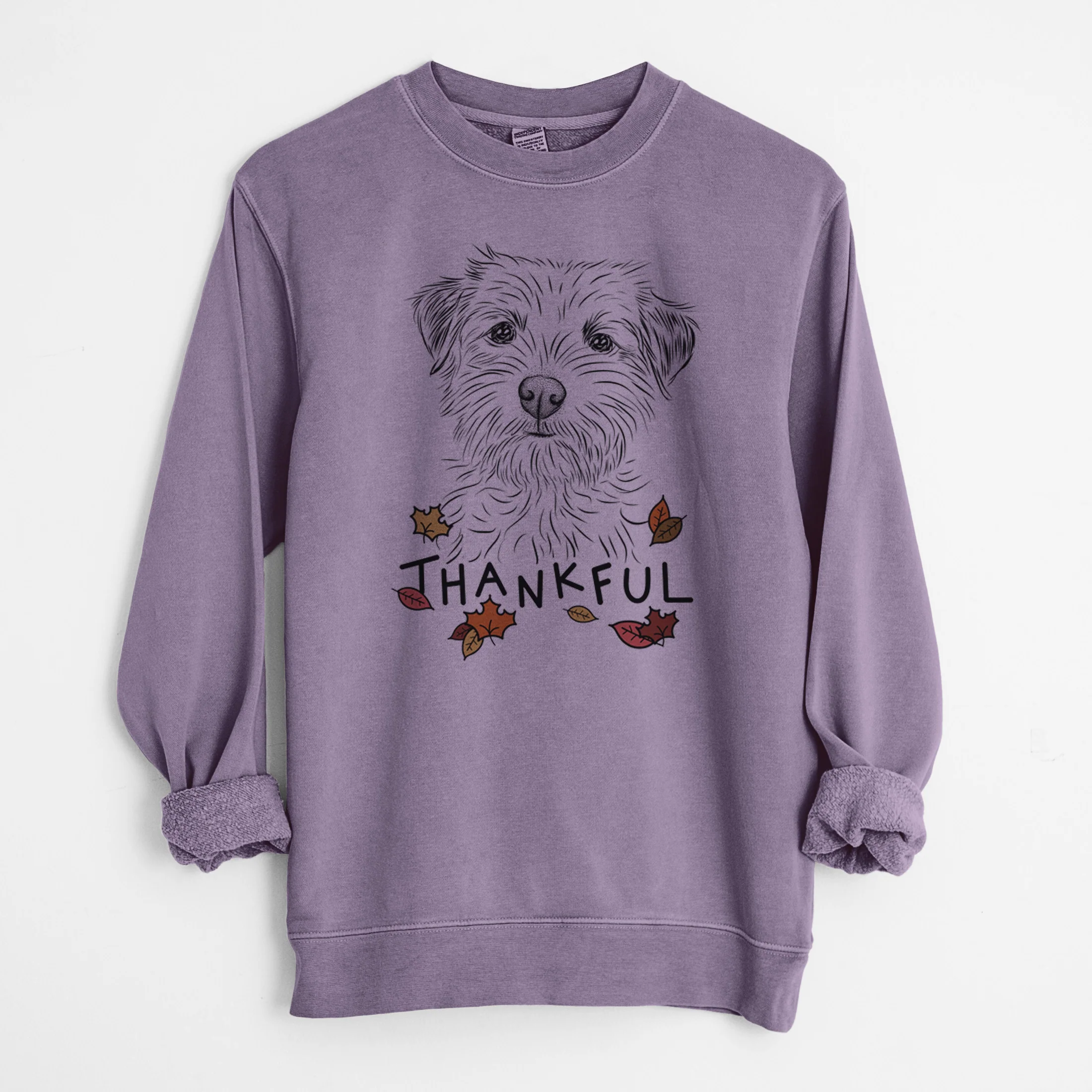 Thankful Benjamin the Border Terrier - Unisex Pigment Dyed Crew Sweatshirt - Image 10