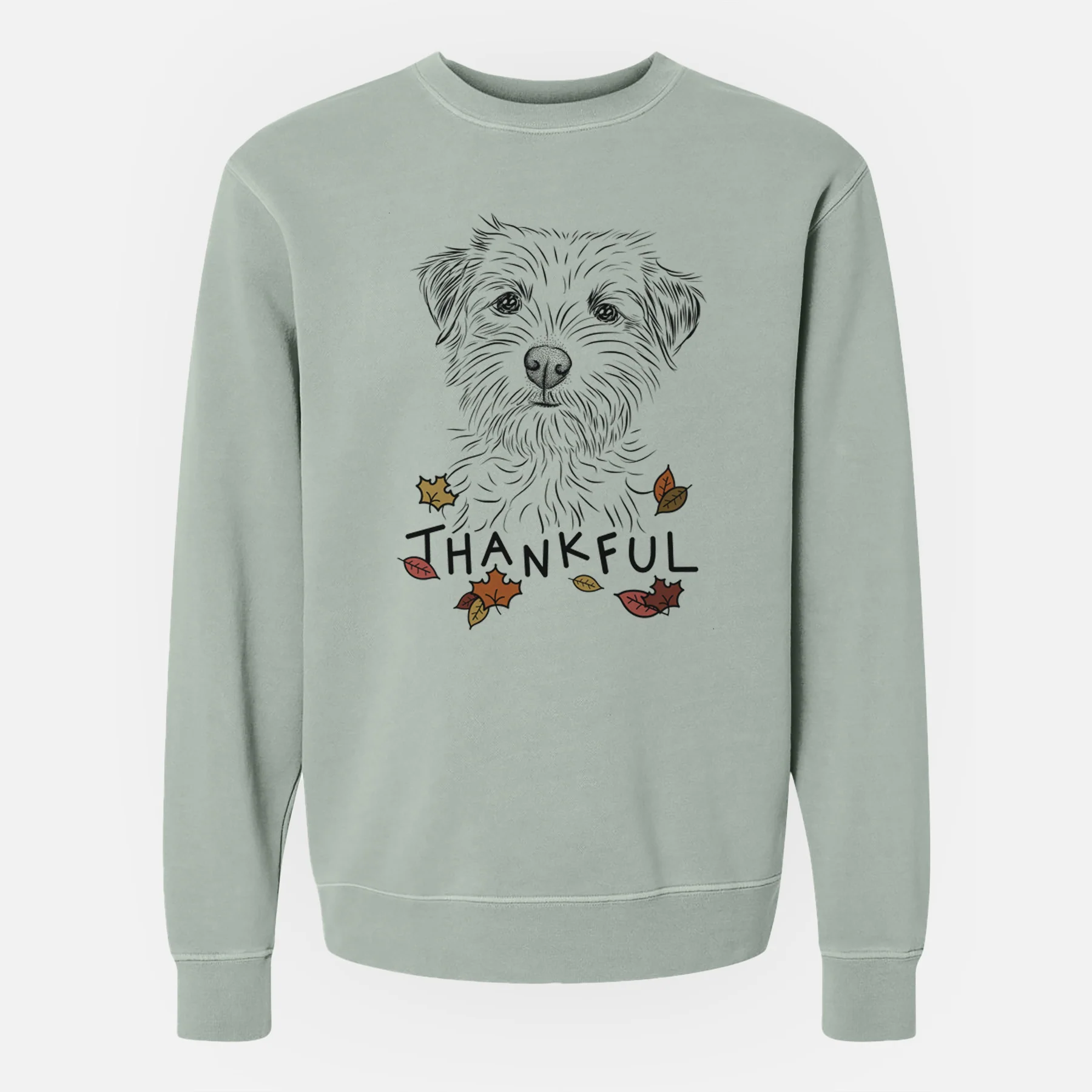 Thankful Benjamin the Border Terrier - Unisex Pigment Dyed Crew Sweatshirt - Image 6