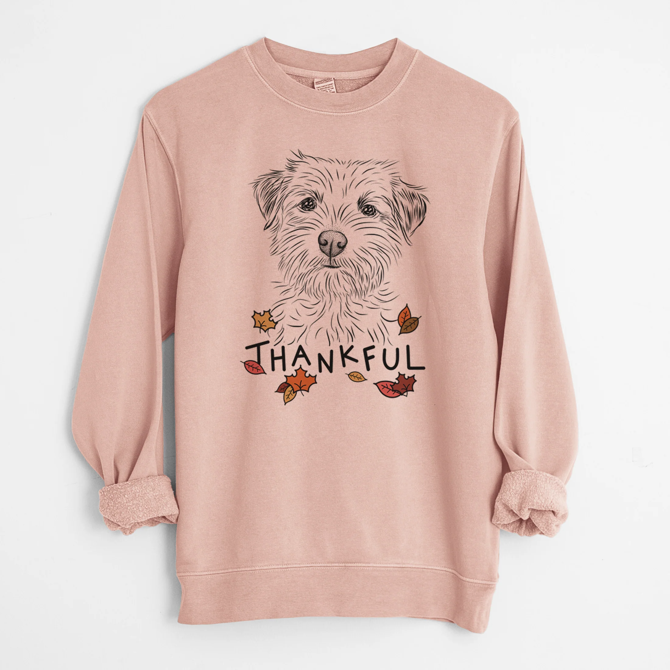 Thankful Benjamin the Border Terrier - Unisex Pigment Dyed Crew Sweatshirt - Image 7