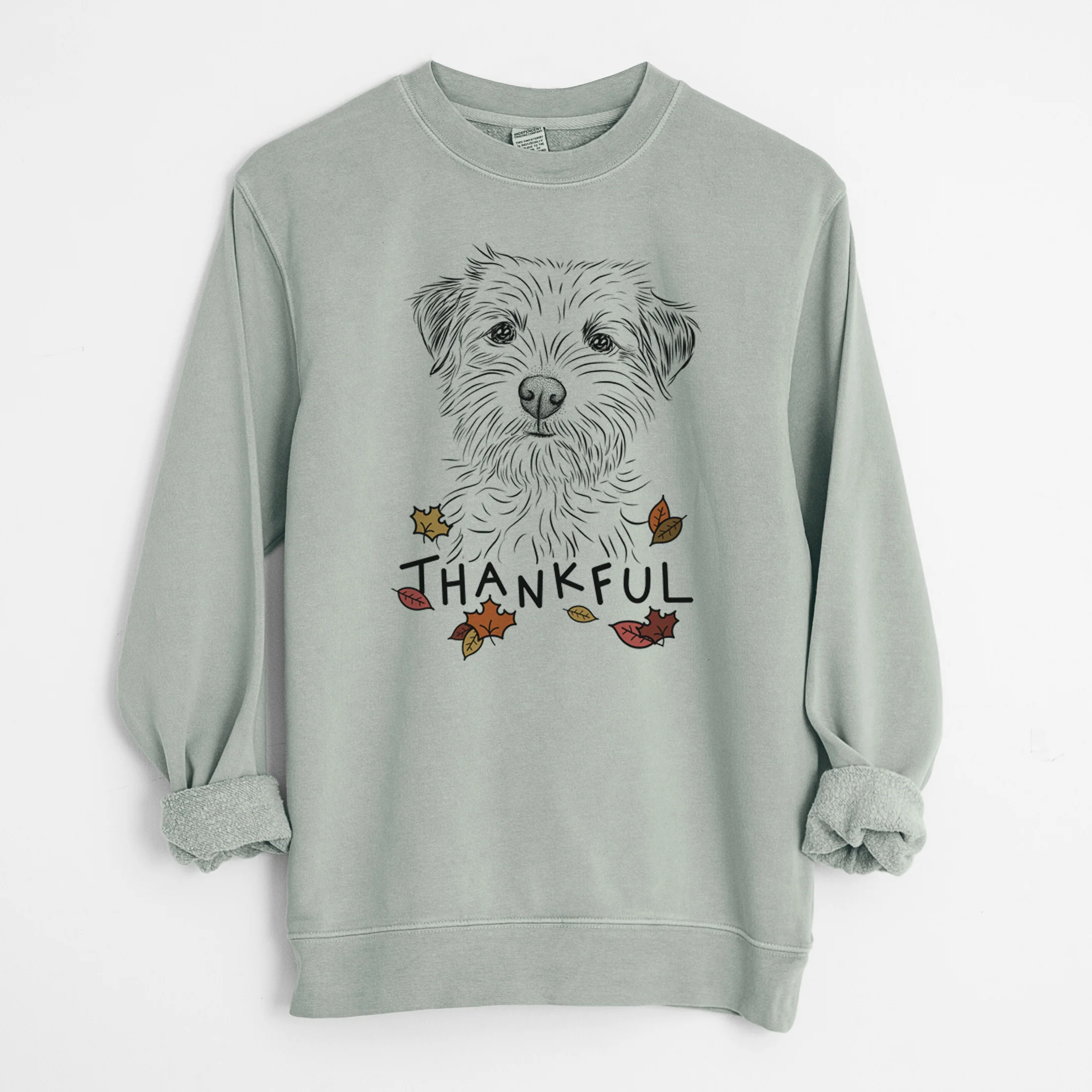 Thankful Benjamin the Border Terrier - Unisex Pigment Dyed Crew Sweatshirt - Image 8