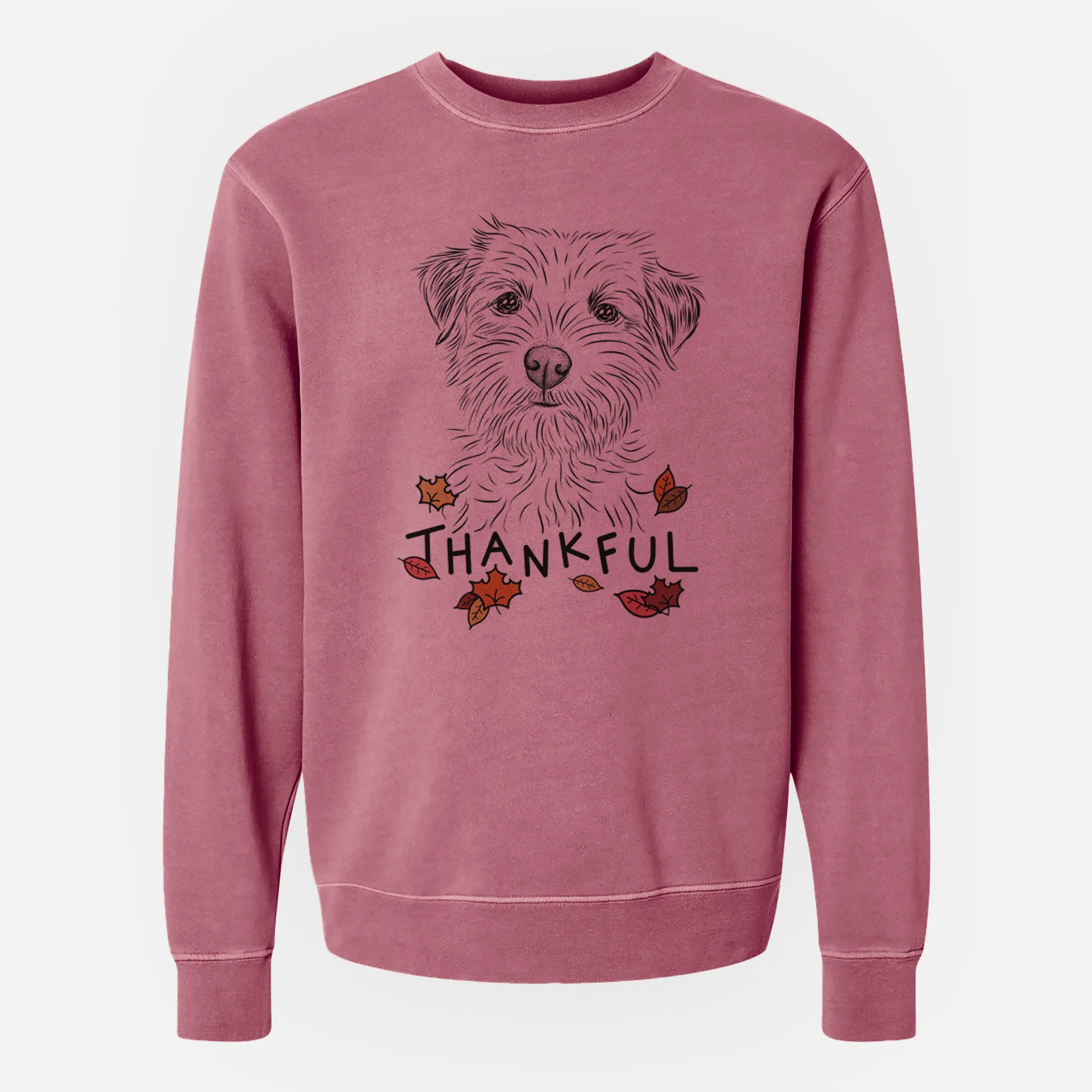 Thankful Benjamin the Border Terrier - Unisex Pigment Dyed Crew Sweatshirt - Image 9