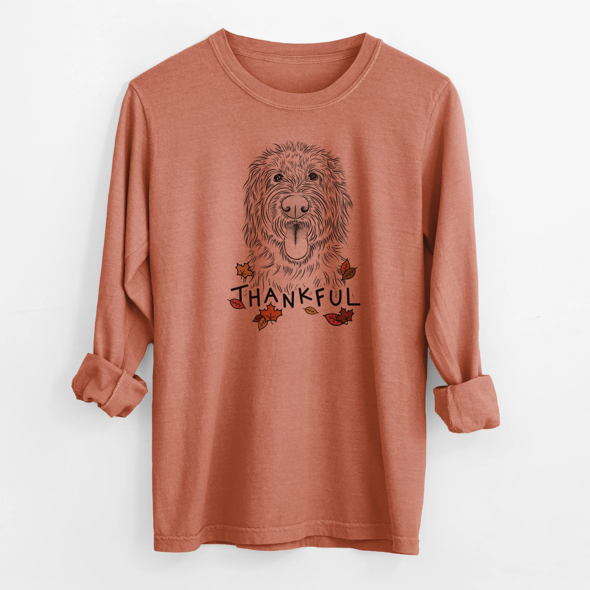 Thankful Bennett the Doodle - Men's Heavyweight 100% Cotton Long Sleeve - Image 13