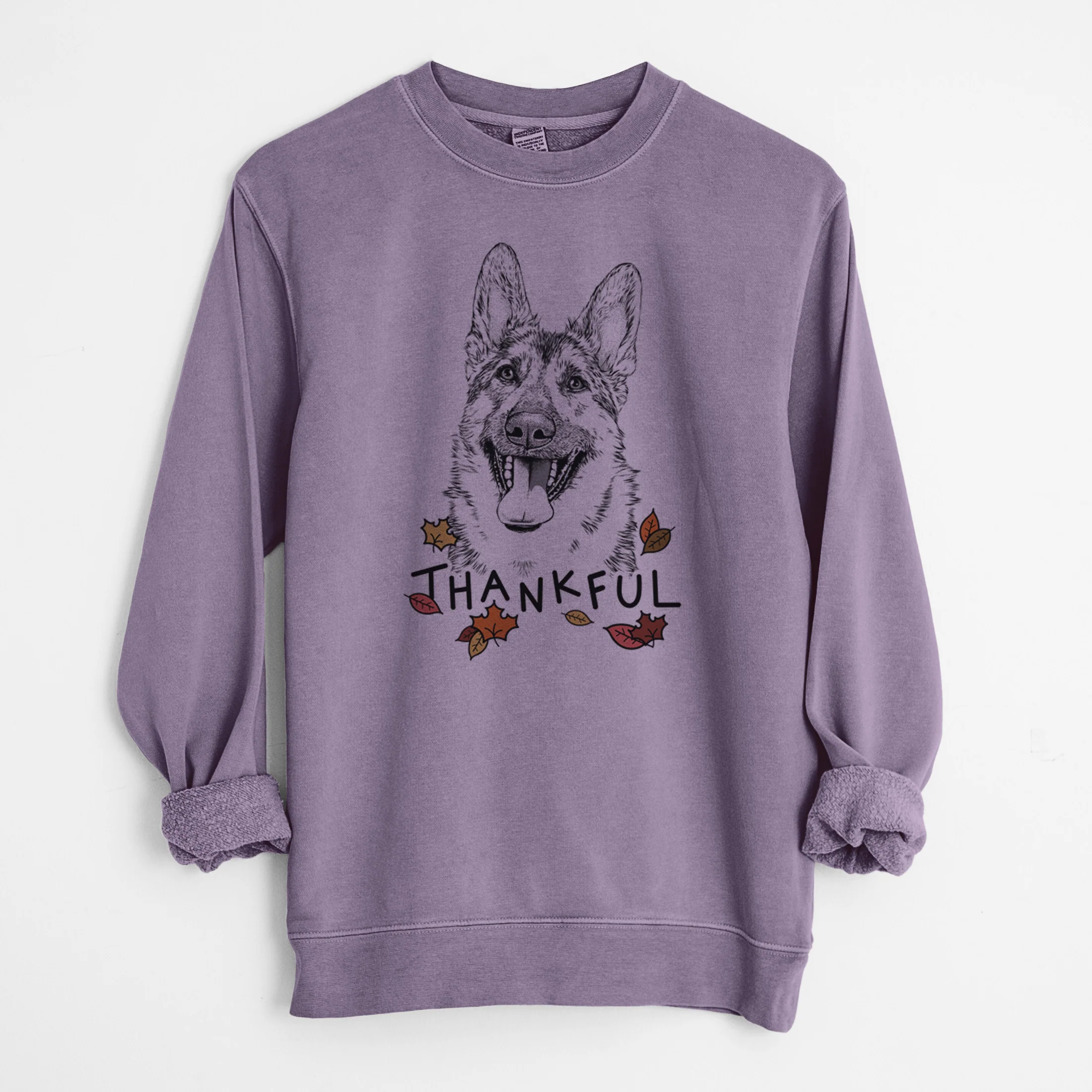 Thankful Benson the German Shepherd - Unisex Pigment Dyed Crew Sweatshirt - Image 10