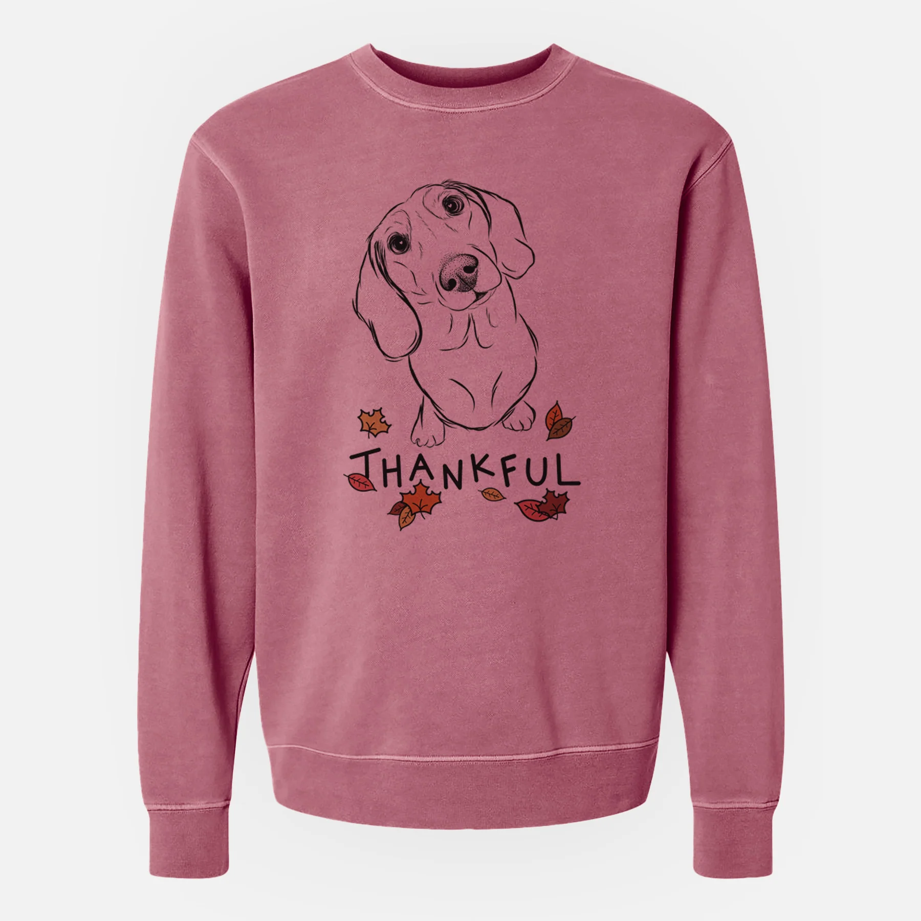 Thankful Bill the Dachshund - Unisex Pigment Dyed Crew Sweatshirt - Image 9