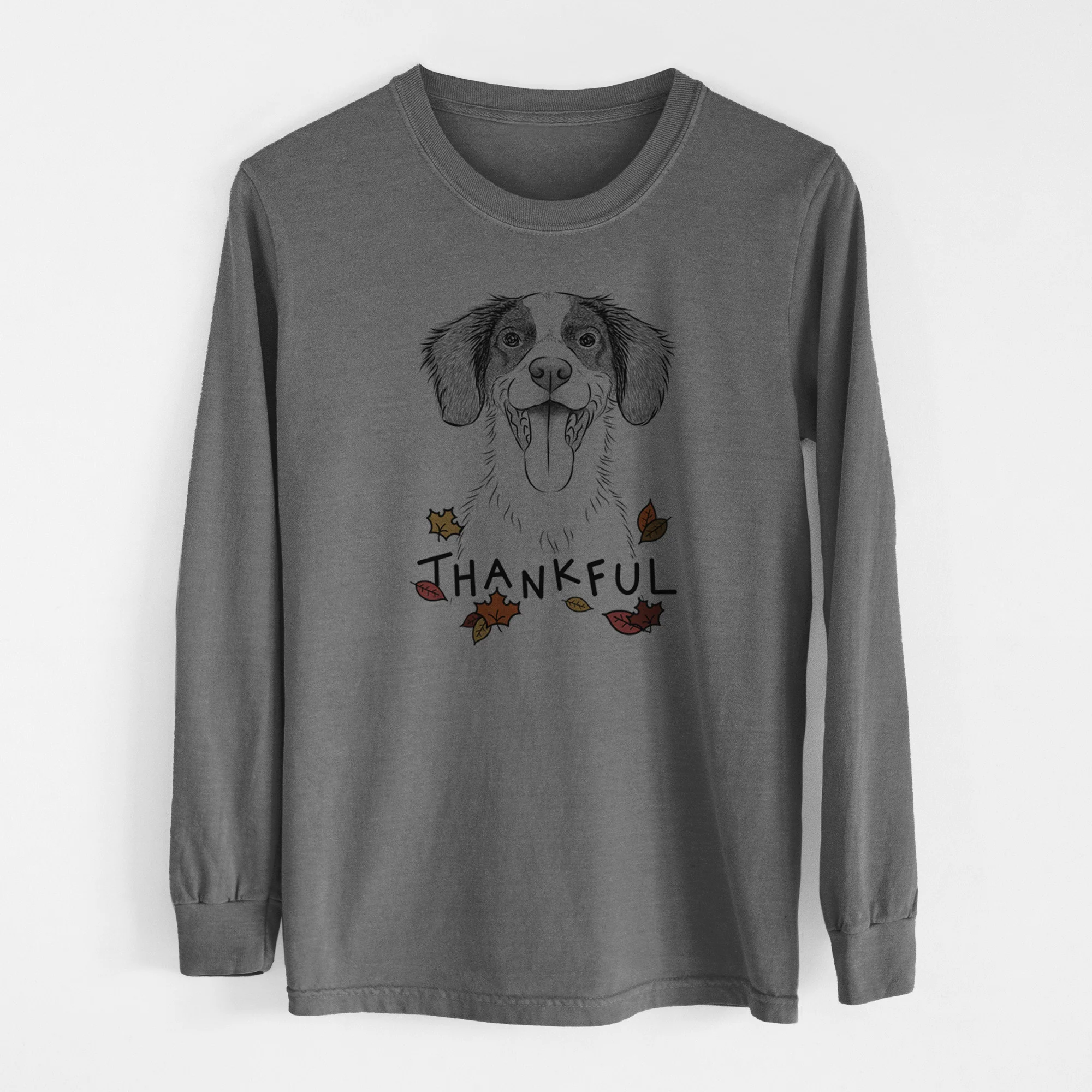 Thankful Birdie the Brittany - Men's Heavyweight 100% Cotton Long Sleeve - Image 14
