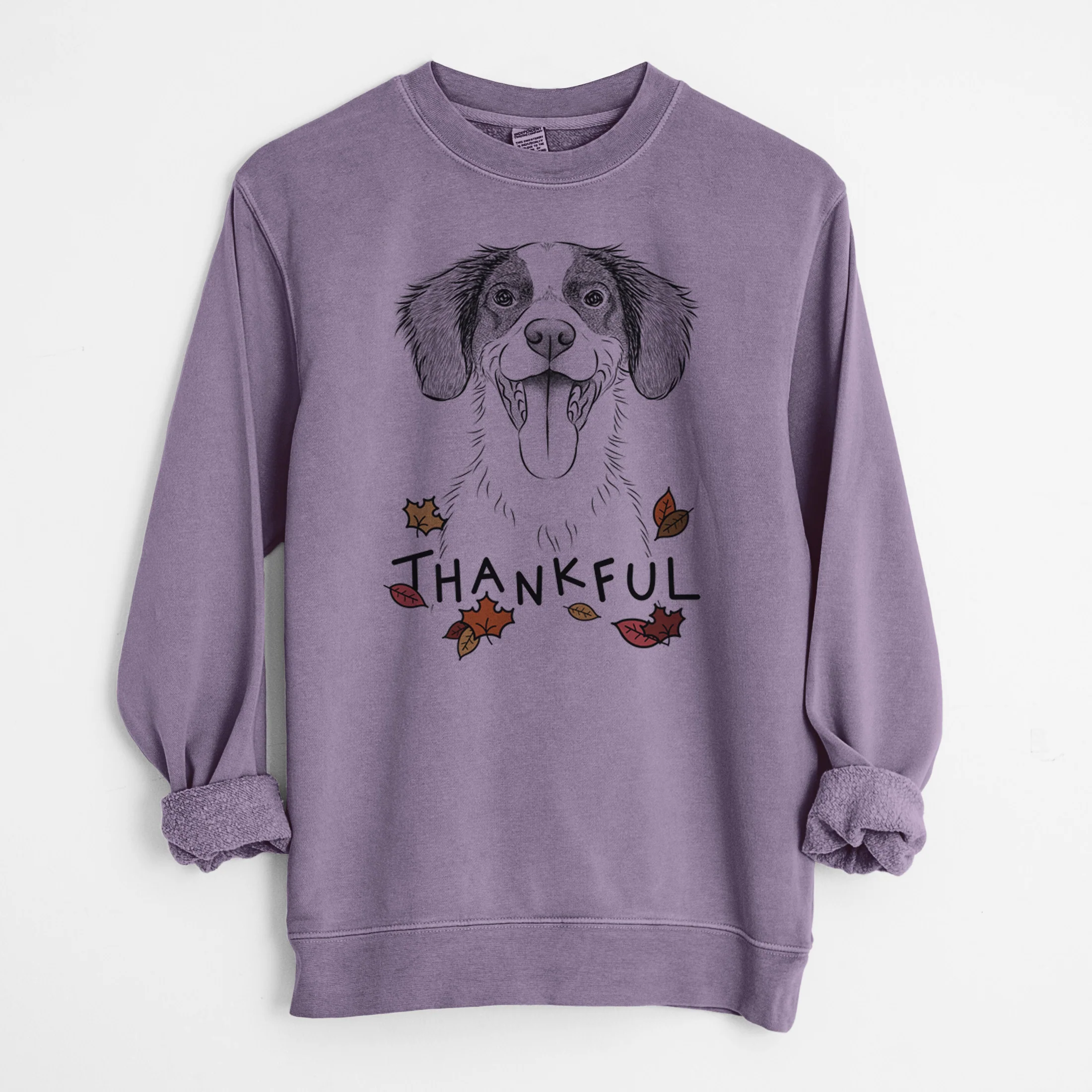 Thankful Birdie the Brittany - Unisex Pigment Dyed Crew Sweatshirt - Image 10