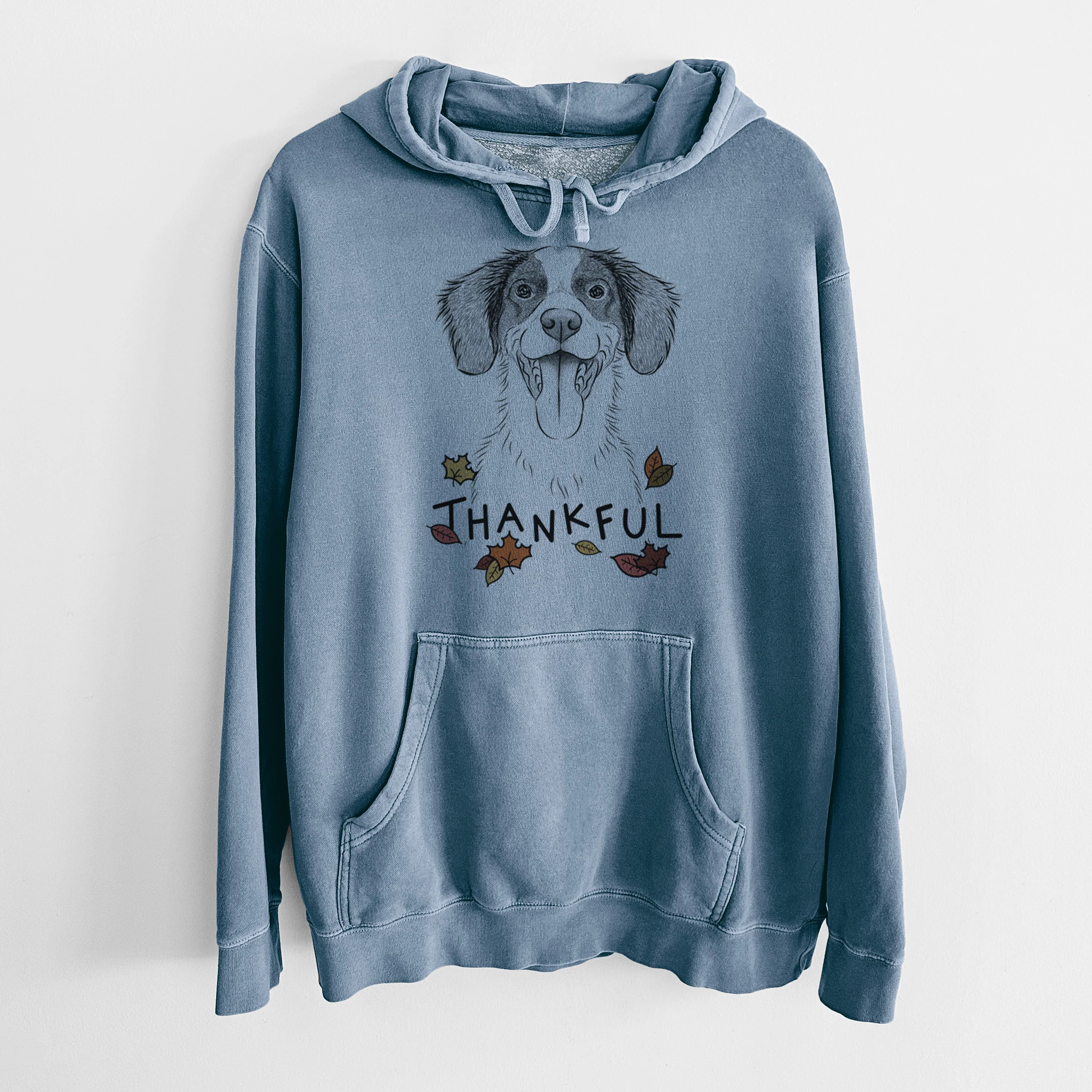 Thankful Birdie the Brittany - Unisex Pigment Dyed Hoodie - Image 7