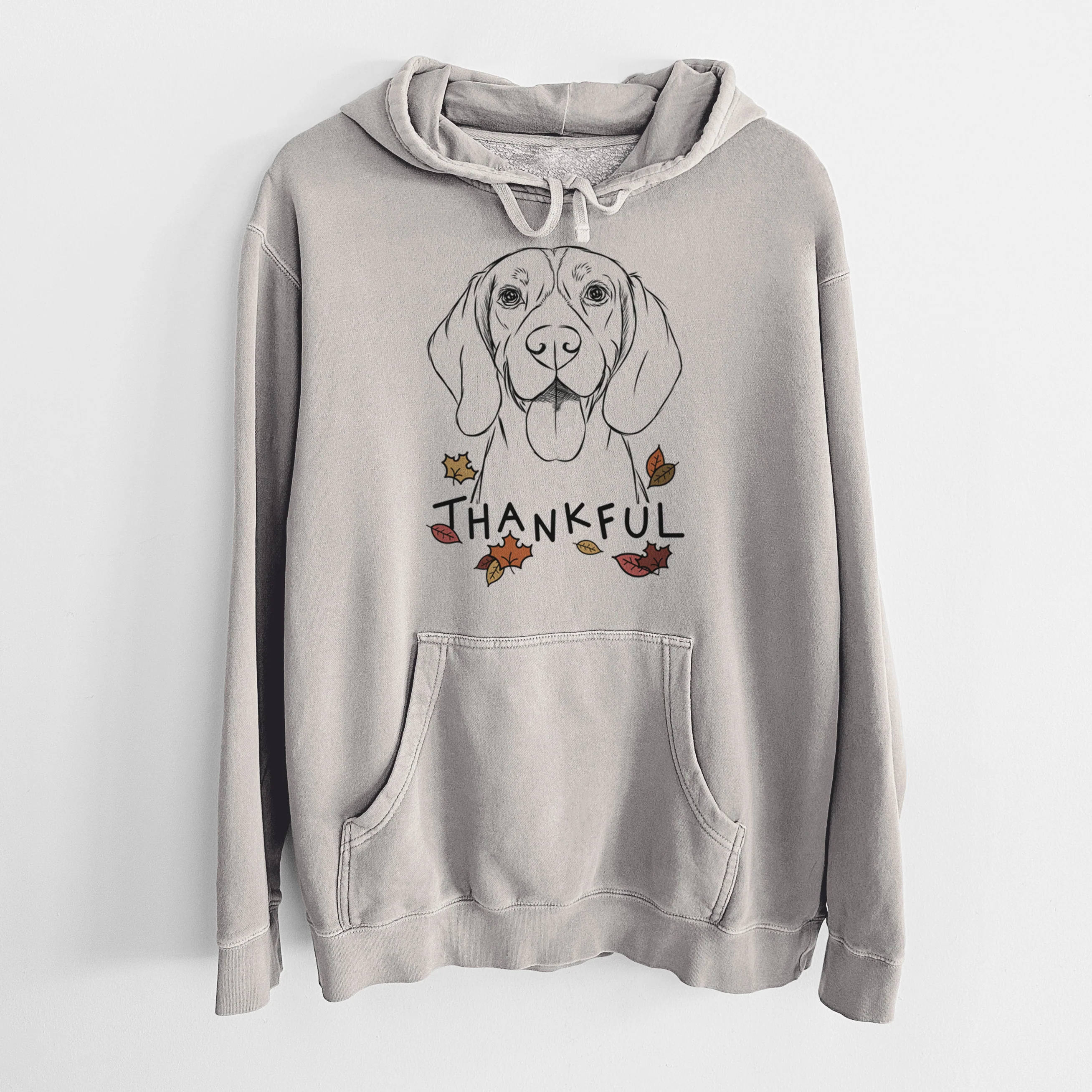 Thankful Bogie the Beagle - Unisex Pigment Dyed Hoodie - Image 5