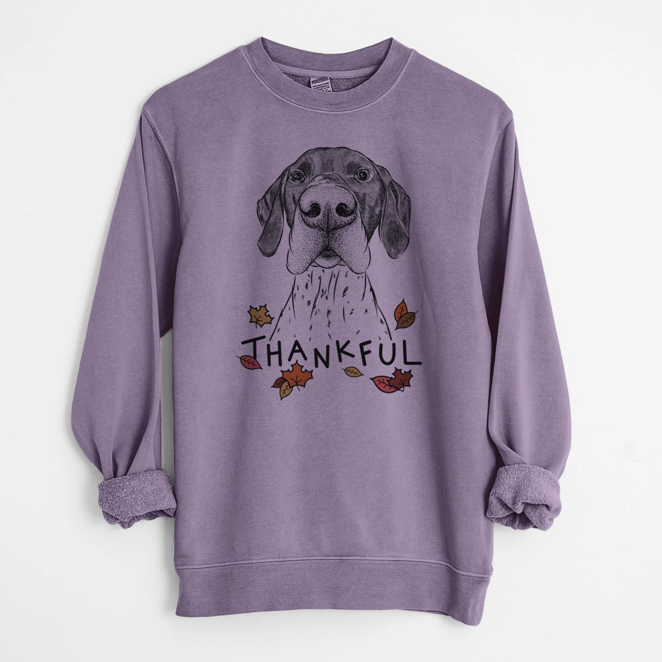 Thankful Booze the German Shorthaired Pointer - Unisex Pigment Dyed Crew Sweatshirt - Image 10