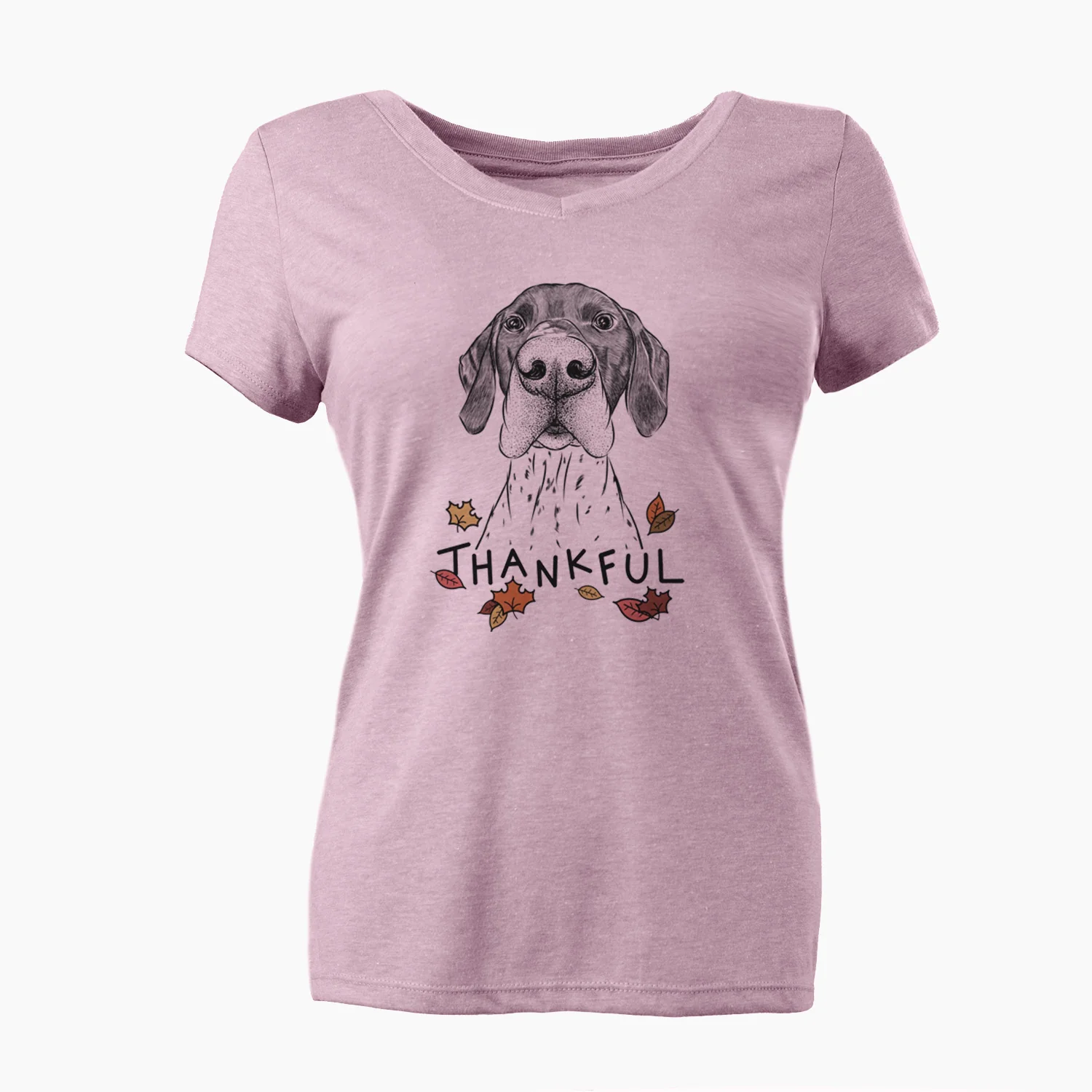 Thankful Booze the German Shorthaired Pointer - Women's V-neck Shirt - Image 3