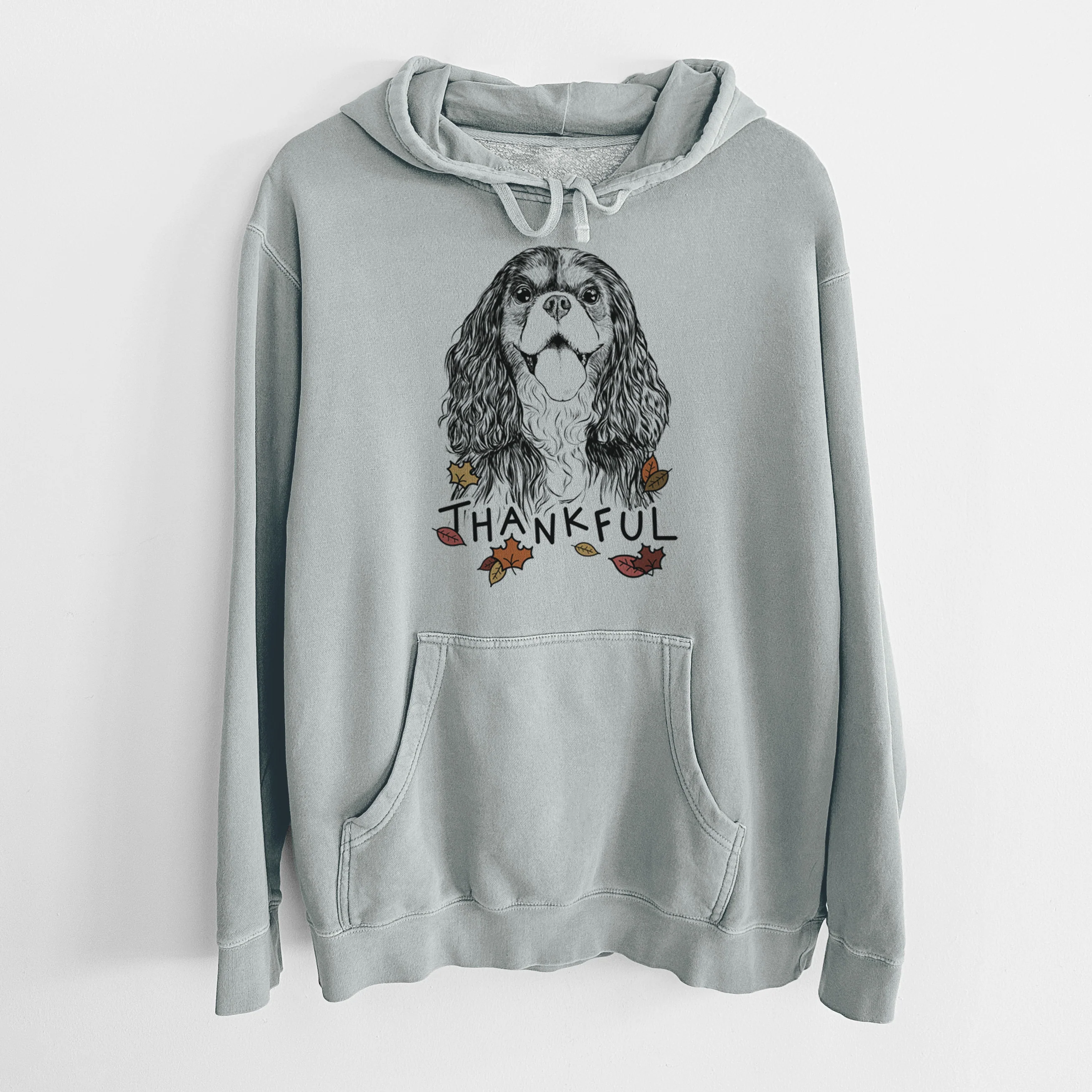 Thankful Brandy the Cavalier King Charles Spaniel - Unisex Pigment Dyed Hoodie - Image 8