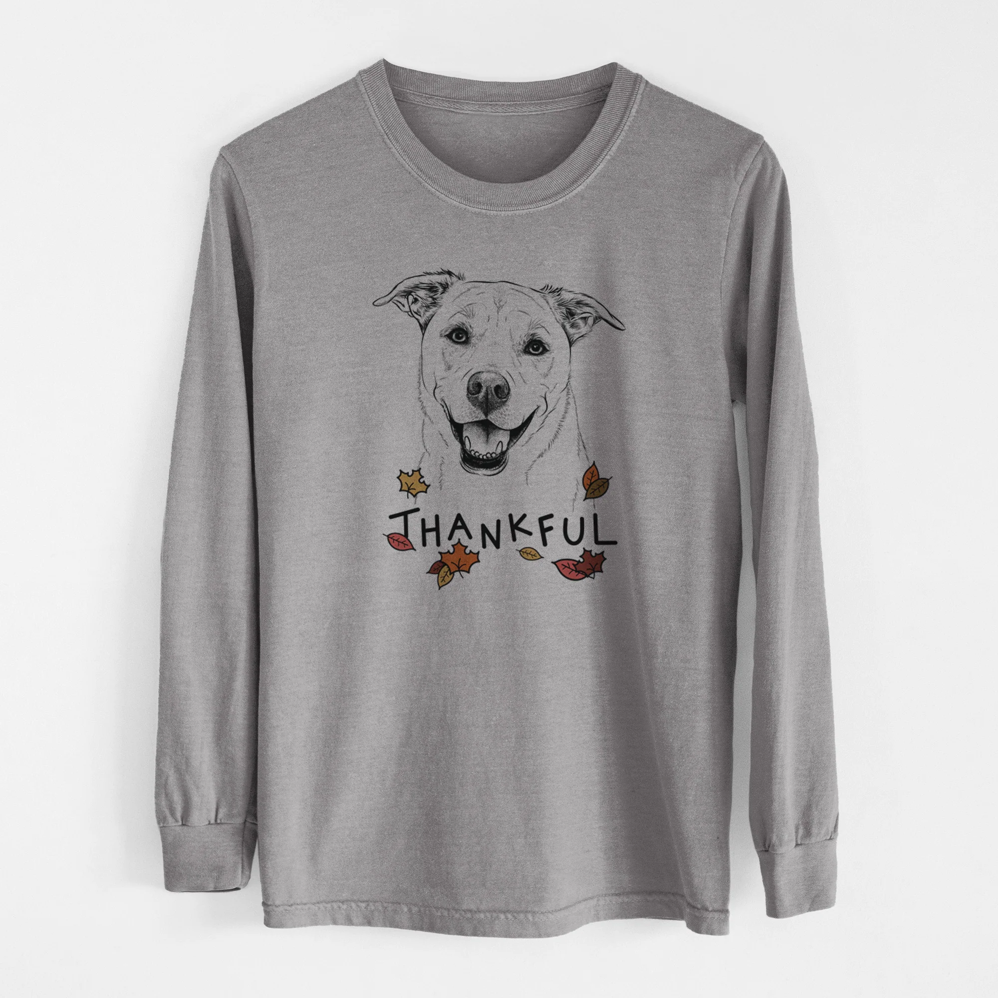 Thankful Carl the Mixed Breed - Men's Heavyweight 100% Cotton Long Sleeve - Image 6