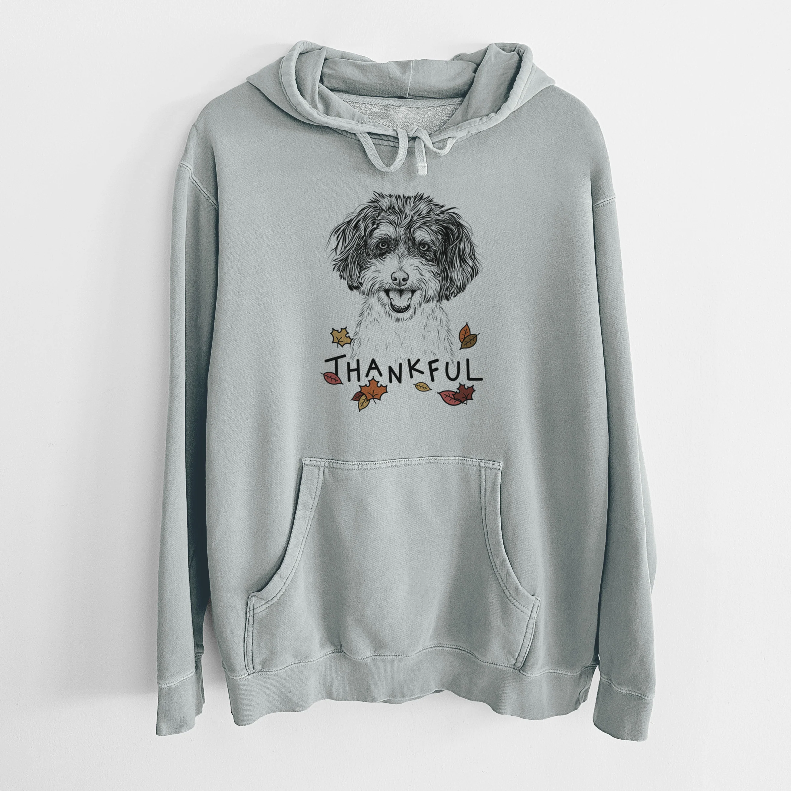 Thankful Carlos the Cavapoo - Unisex Pigment Dyed Hoodie - Image 8