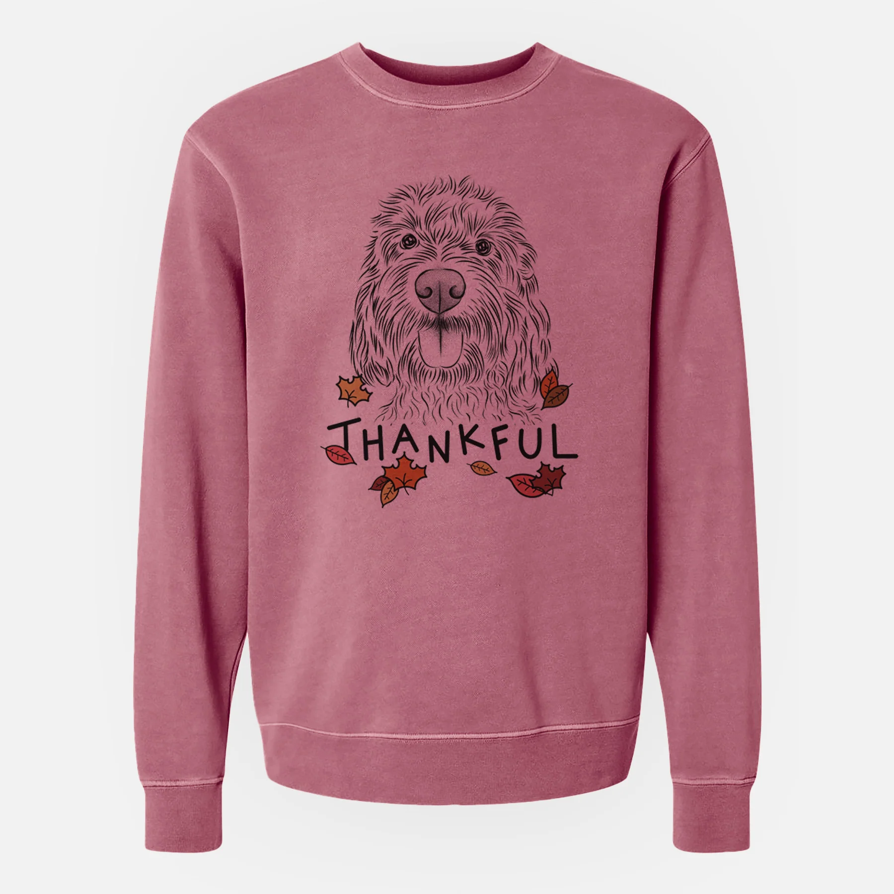 Thankful Clover the Cockapoo - Unisex Pigment Dyed Crew Sweatshirt - Image 9
