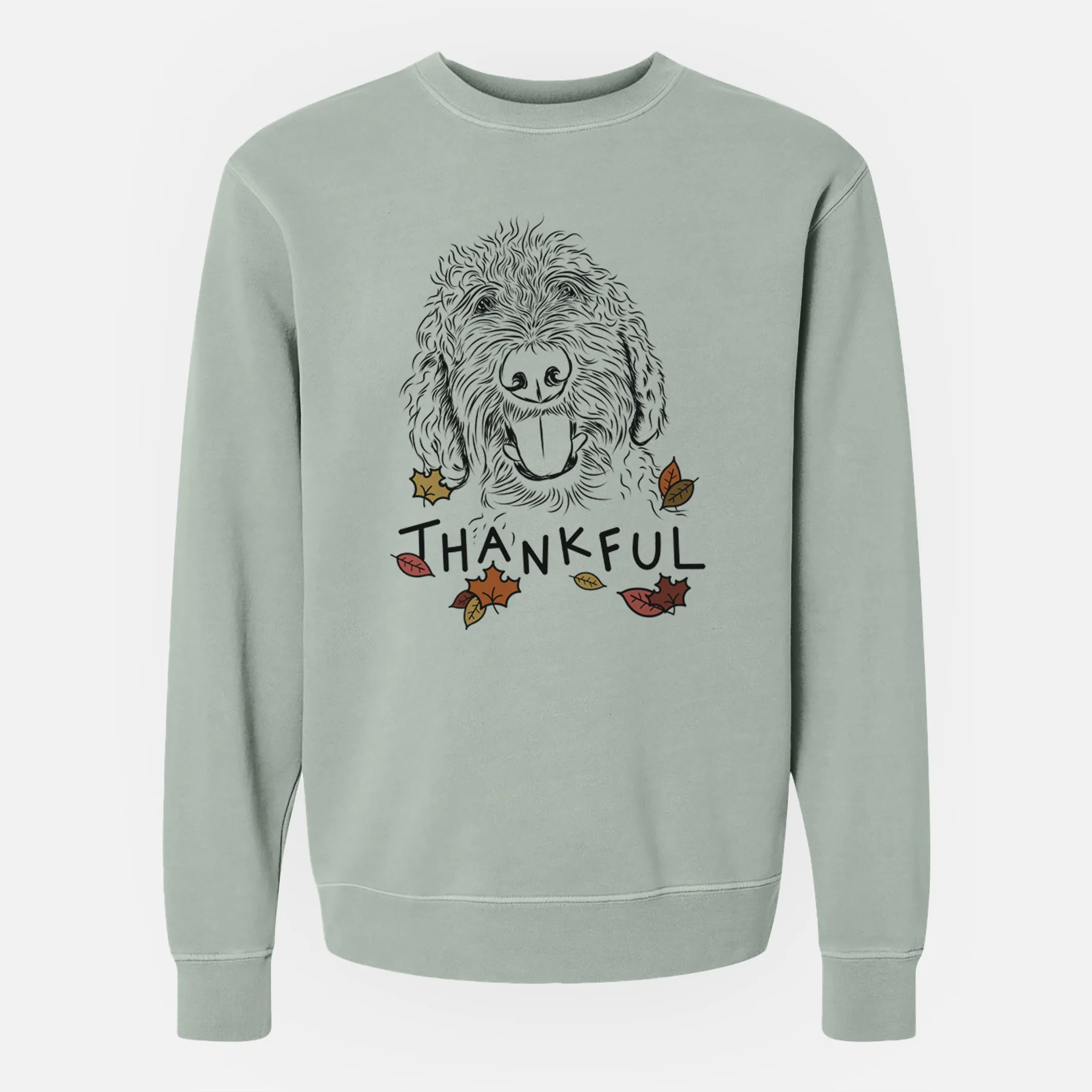 Thankful Dixie the Doodle - Unisex Pigment Dyed Crew Sweatshirt - Image 6
