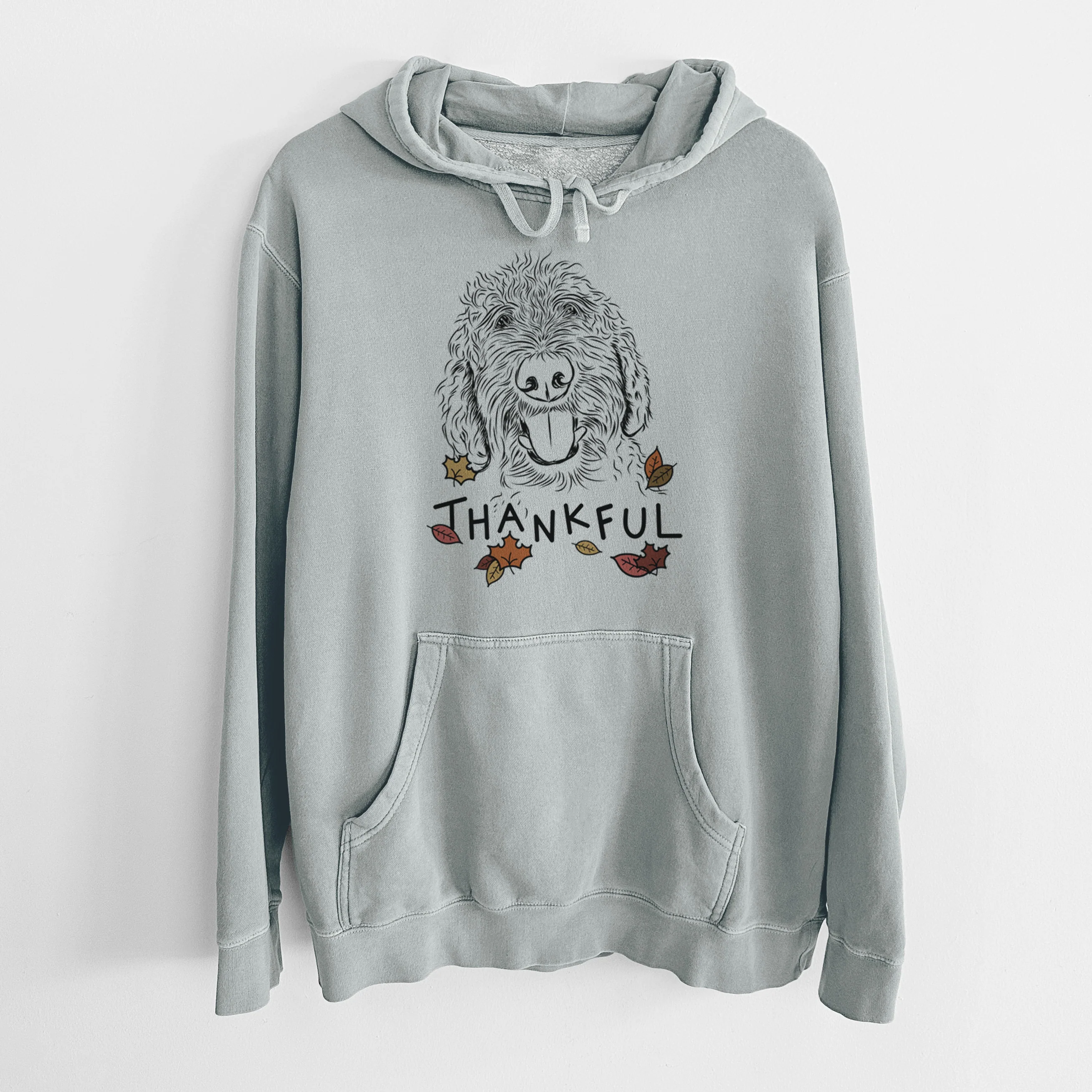 Thankful Dixie the Doodle - Unisex Pigment Dyed Hoodie - Image 8