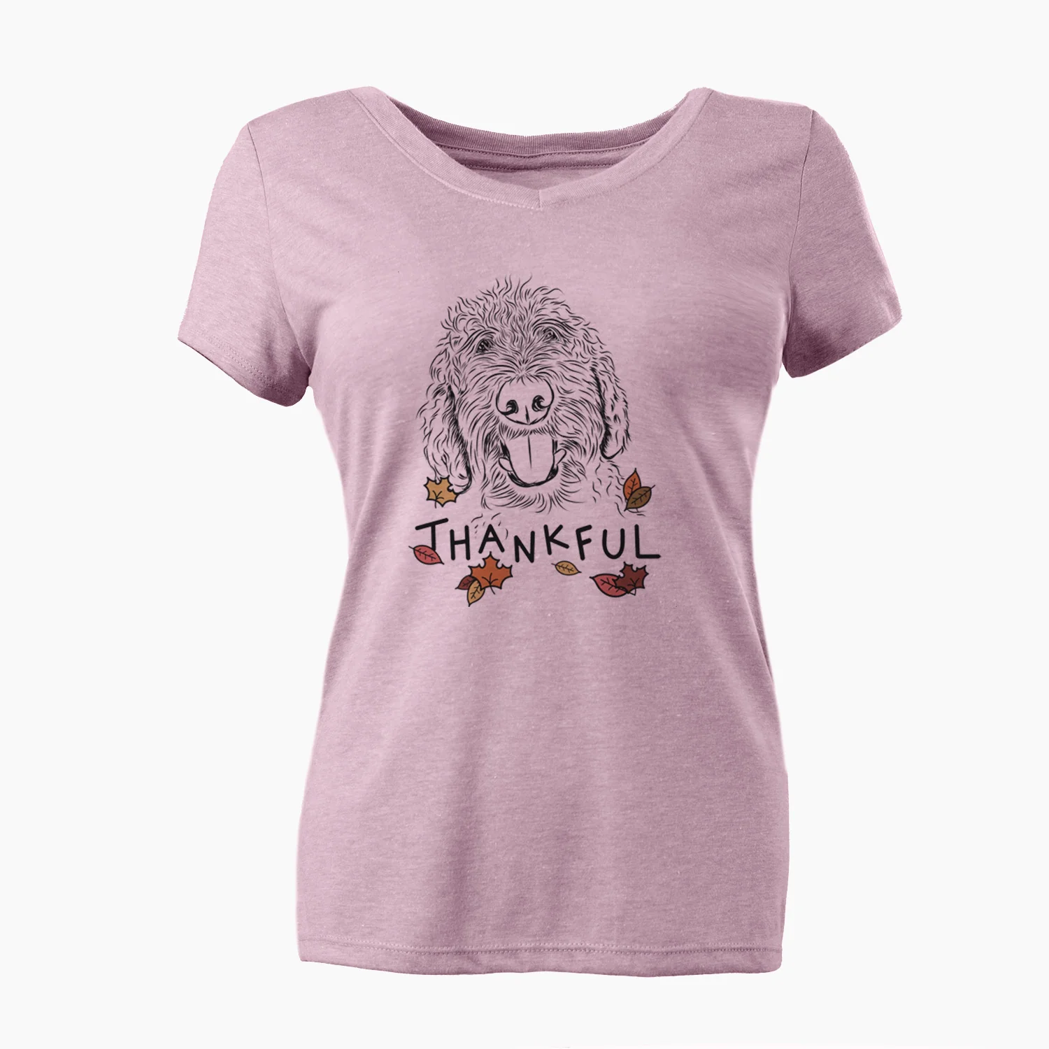 Thankful Dixie the Doodle - Women's V-neck Shirt - Image 3