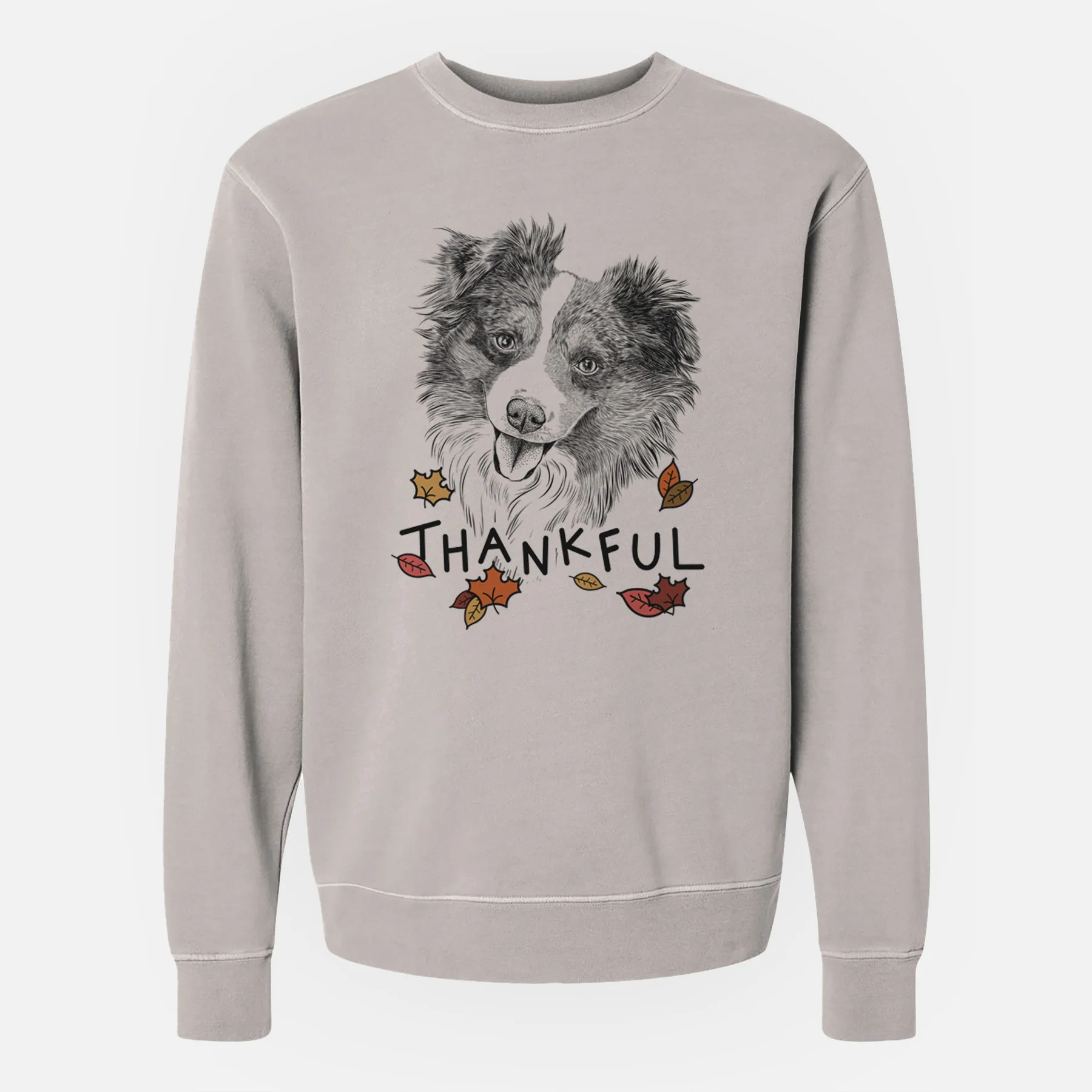 Thankful Doc the Mini Aussie - Unisex Pigment Dyed Crew Sweatshirt - Image 3