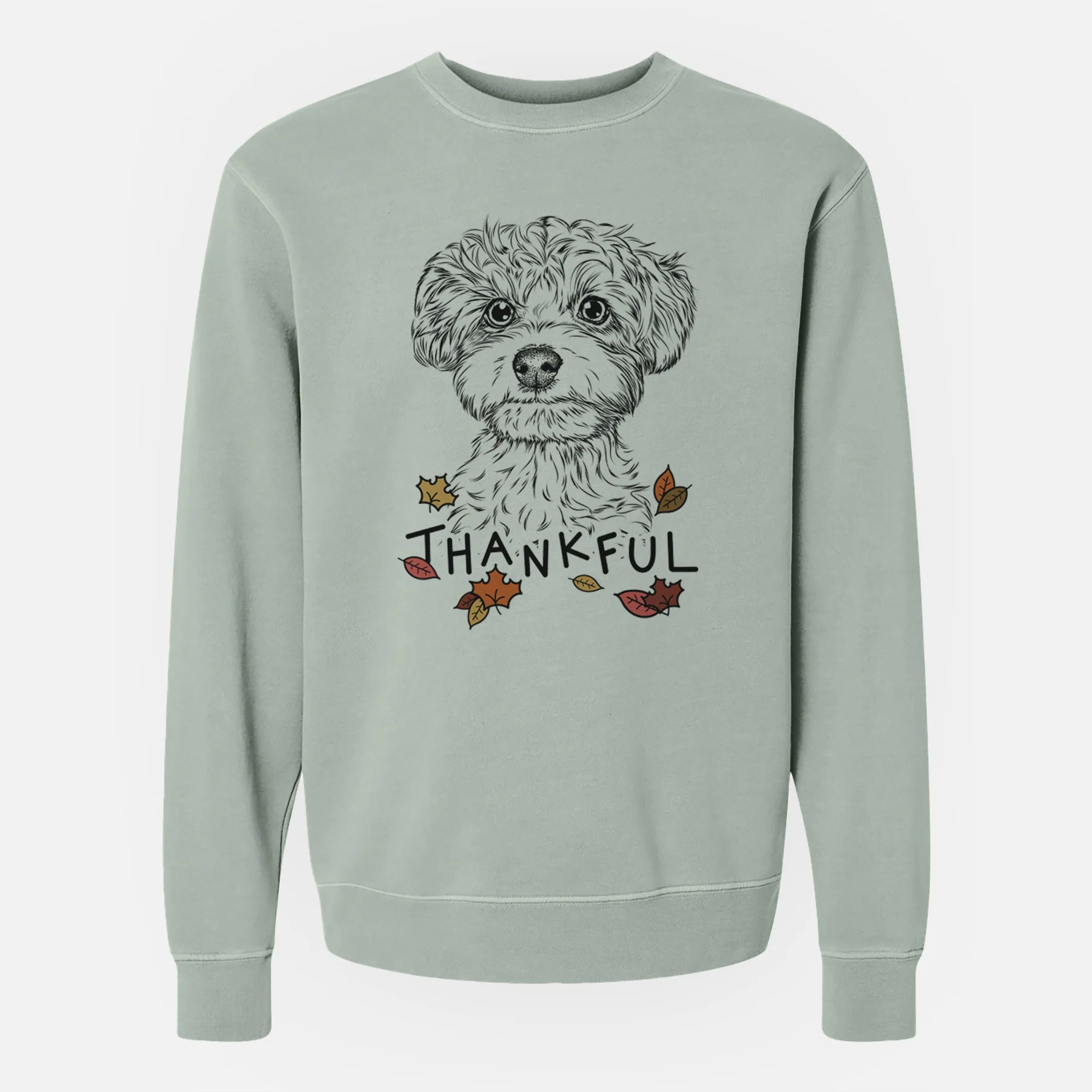 Thankful Elliott the Yorkiepoo - Unisex Pigment Dyed Crew Sweatshirt - Image 6
